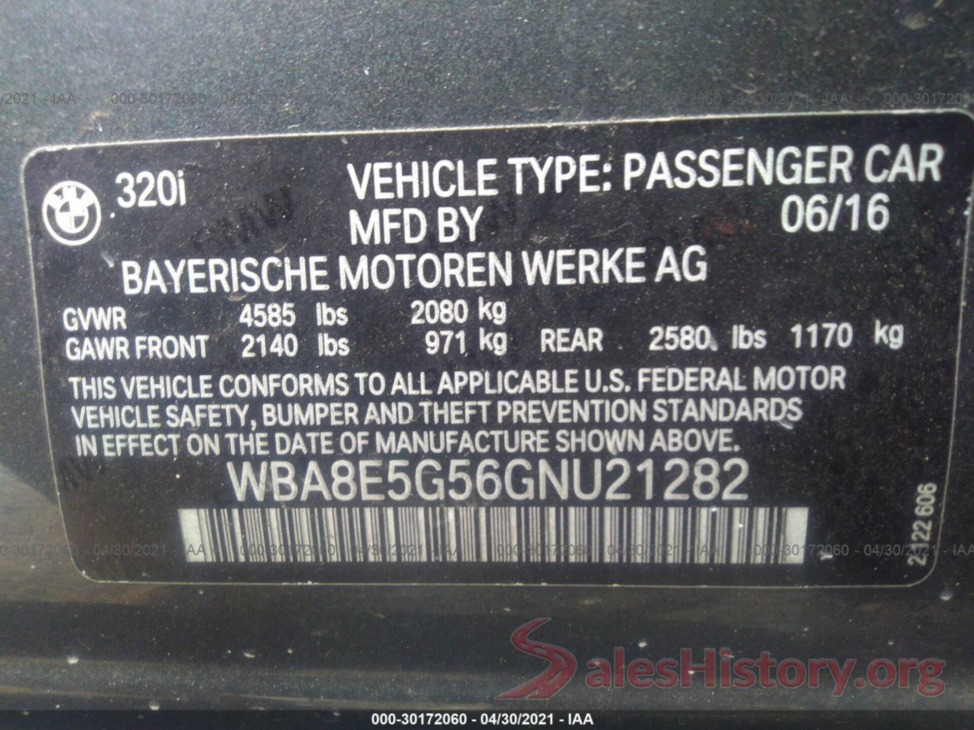 WBA8E5G56GNU21282 2016 BMW 3 SERIES