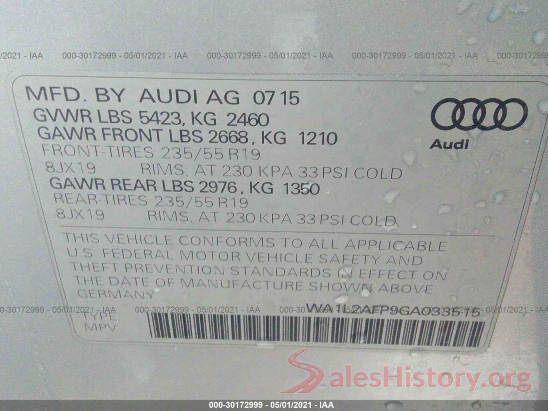 WA1L2AFP9GA033515 2016 AUDI Q5