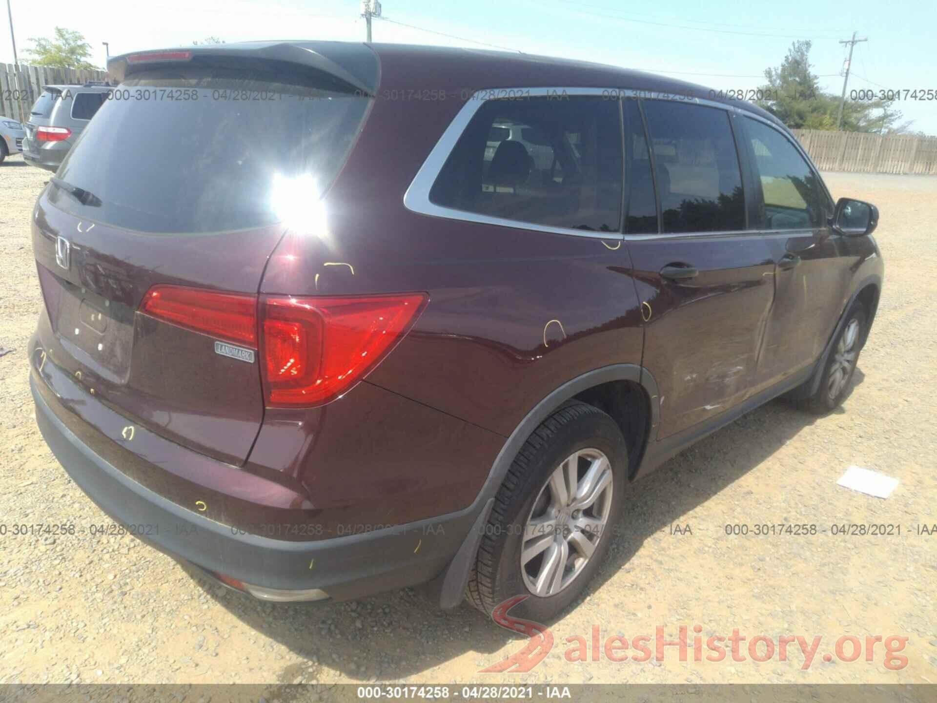 5FNYF5H14HB040218 2017 HONDA PILOT