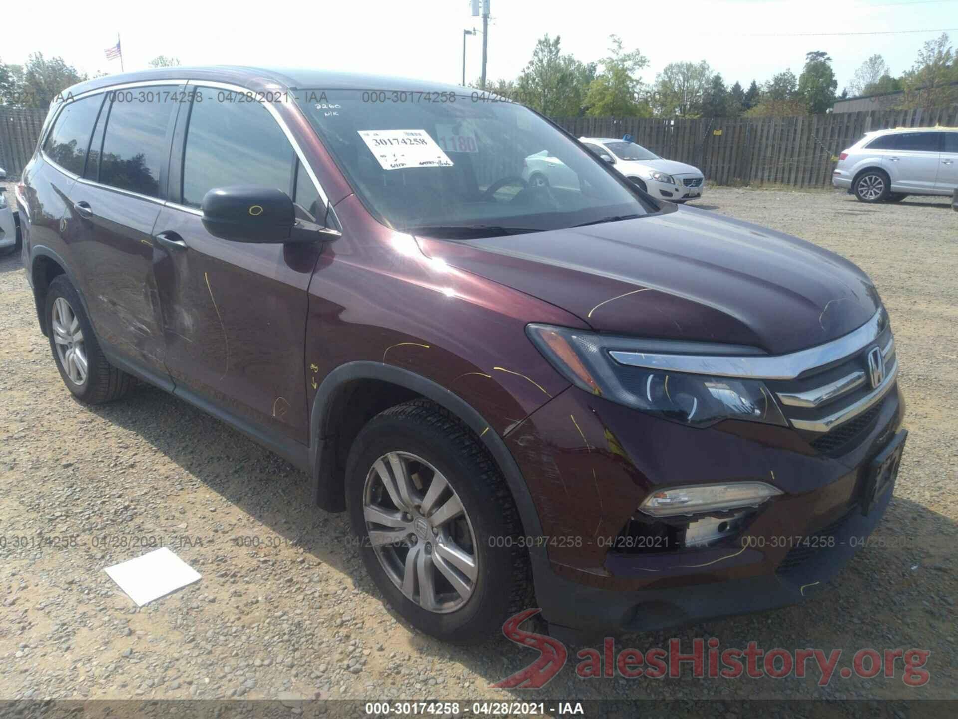 5FNYF5H14HB040218 2017 HONDA PILOT