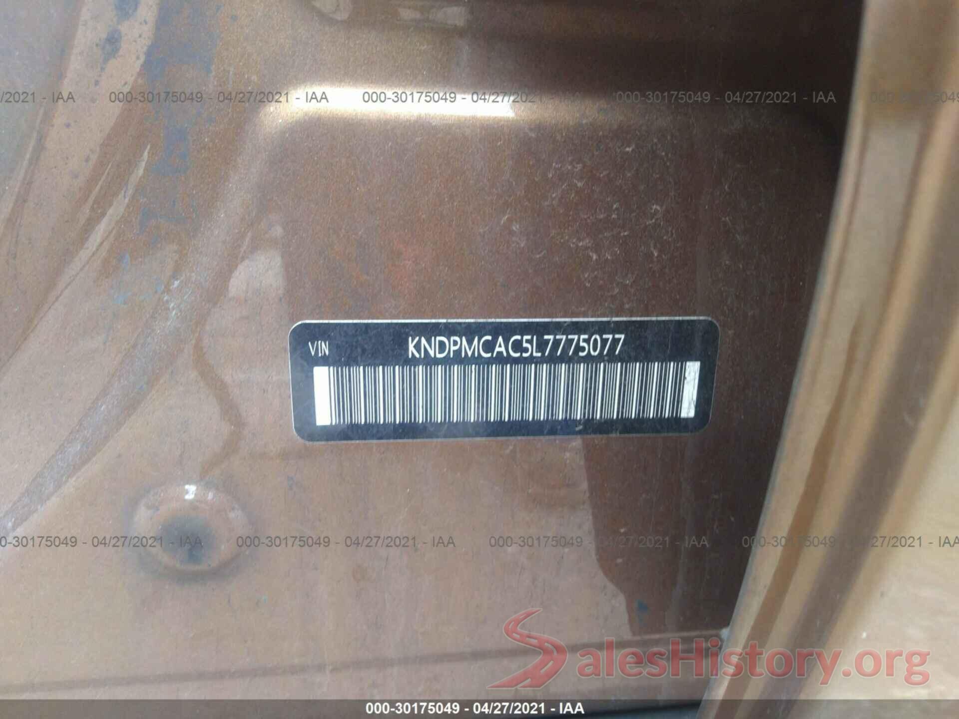 KNDPMCAC5L7775077 2020 KIA SPORTAGE