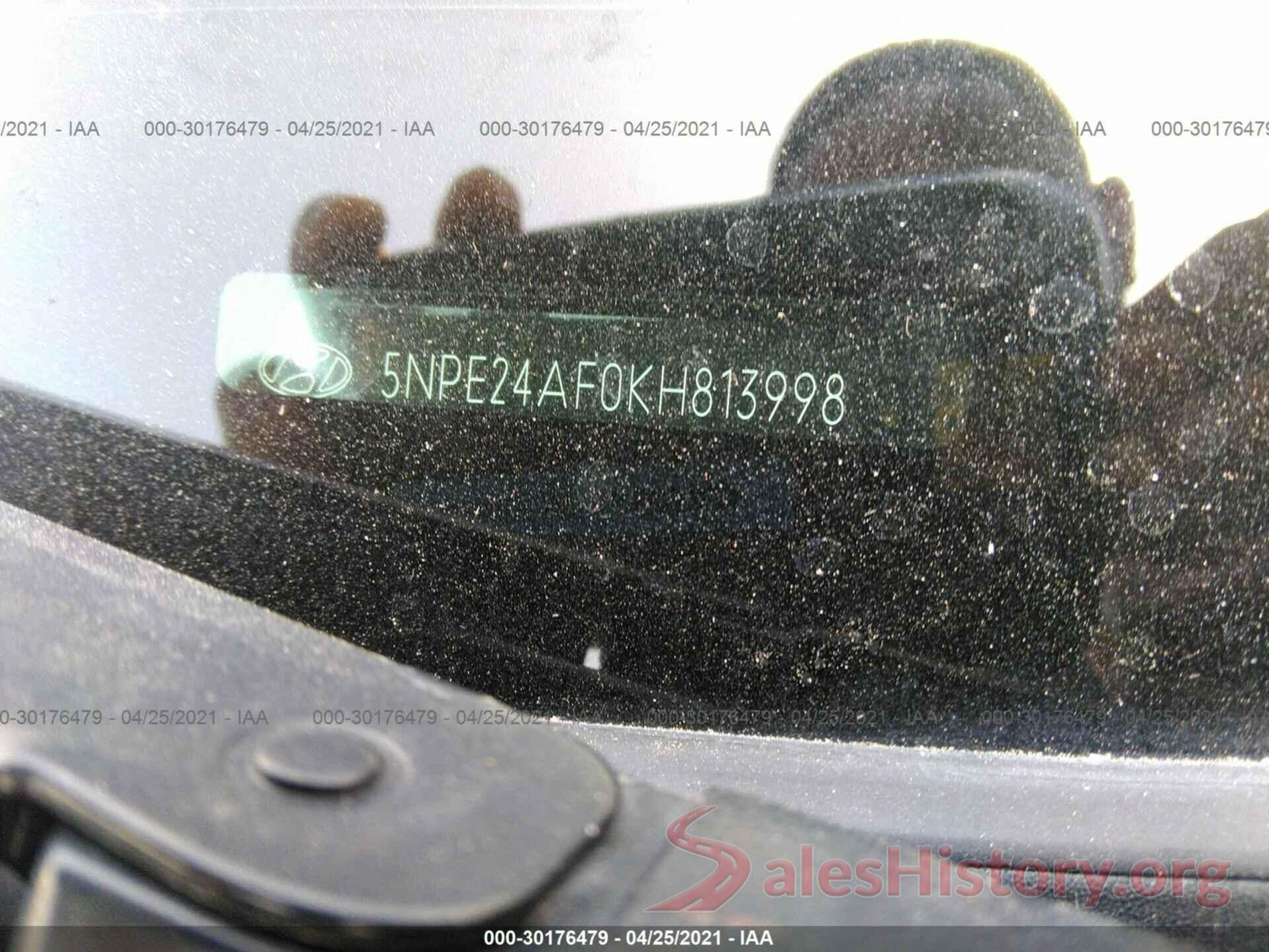 5NPE24AF0KH813998 2019 HYUNDAI SONATA