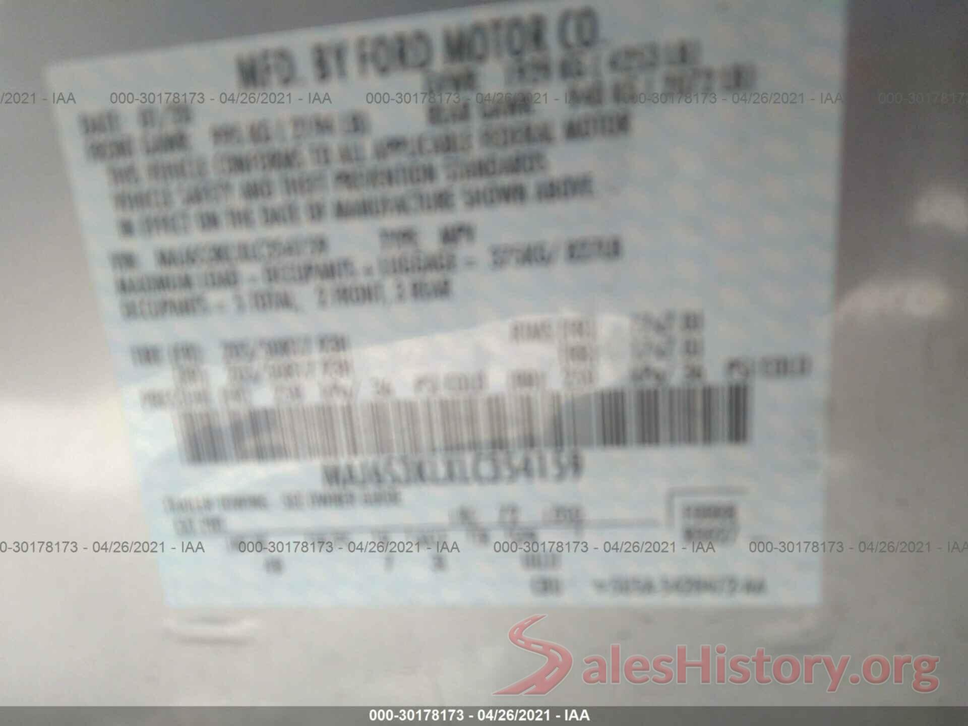 MAJ6S3KLXLC354159 2020 FORD ECOSPORT