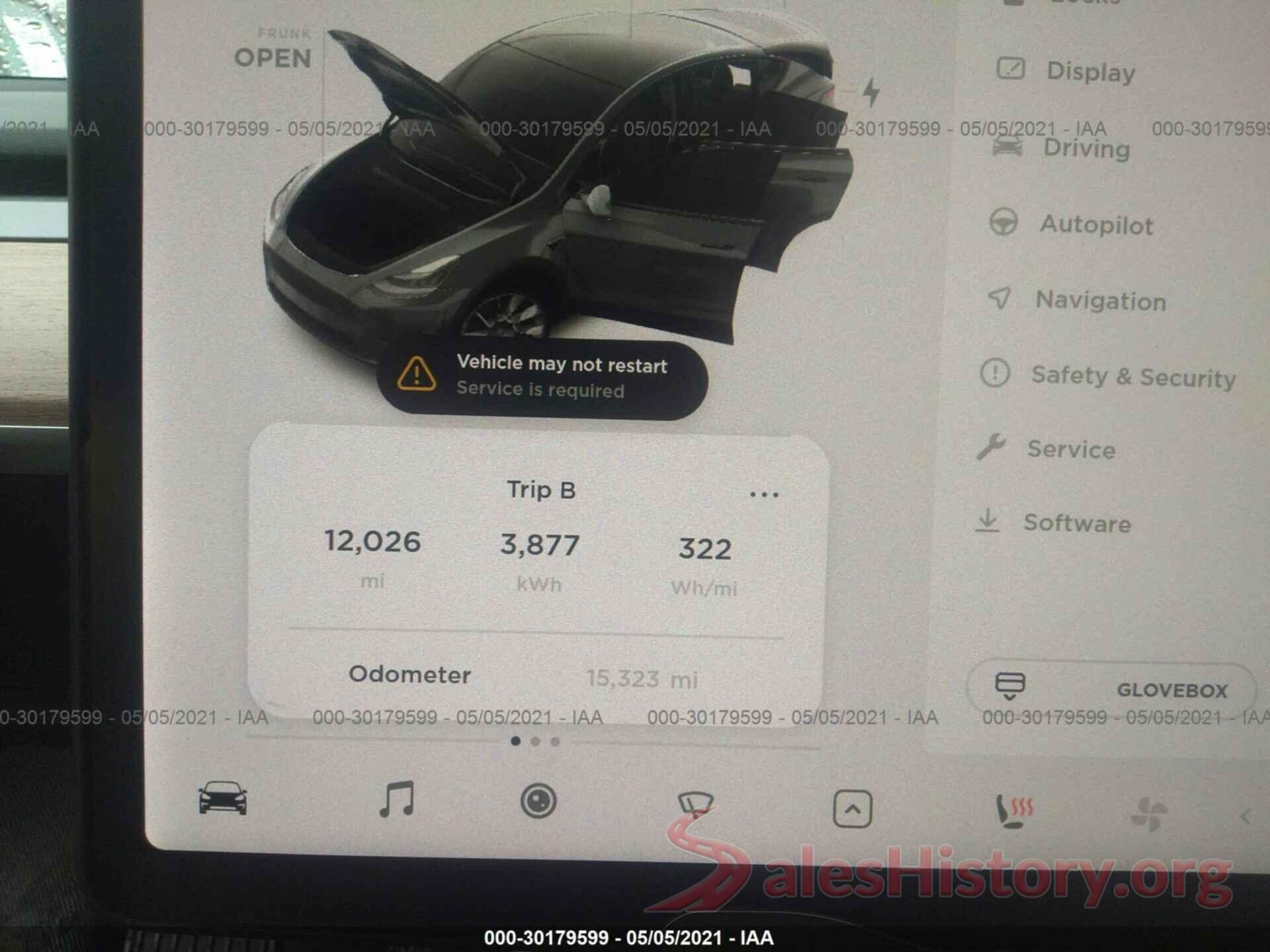 5YJYGDEE5LF045385 2020 TESLA MODEL Y