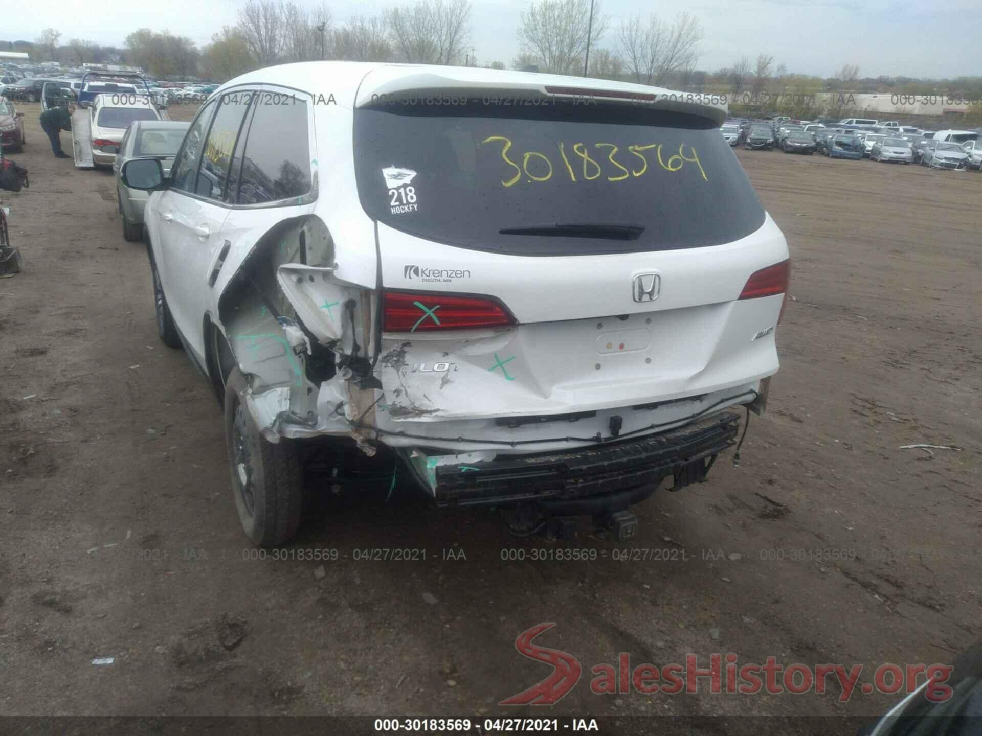 5FNYF6H54JB010554 2018 HONDA PILOT