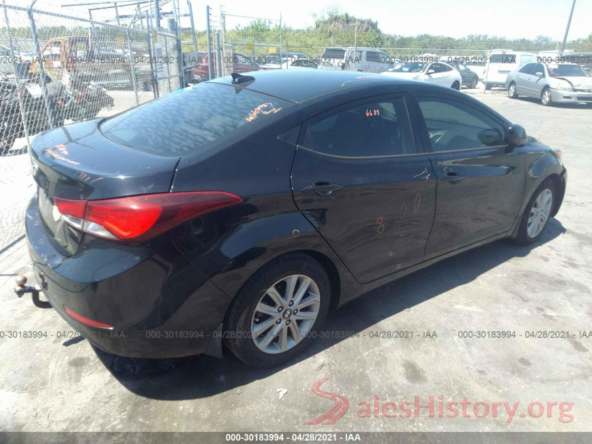 5NPDH4AE0GH722805 2016 HYUNDAI ELANTRA