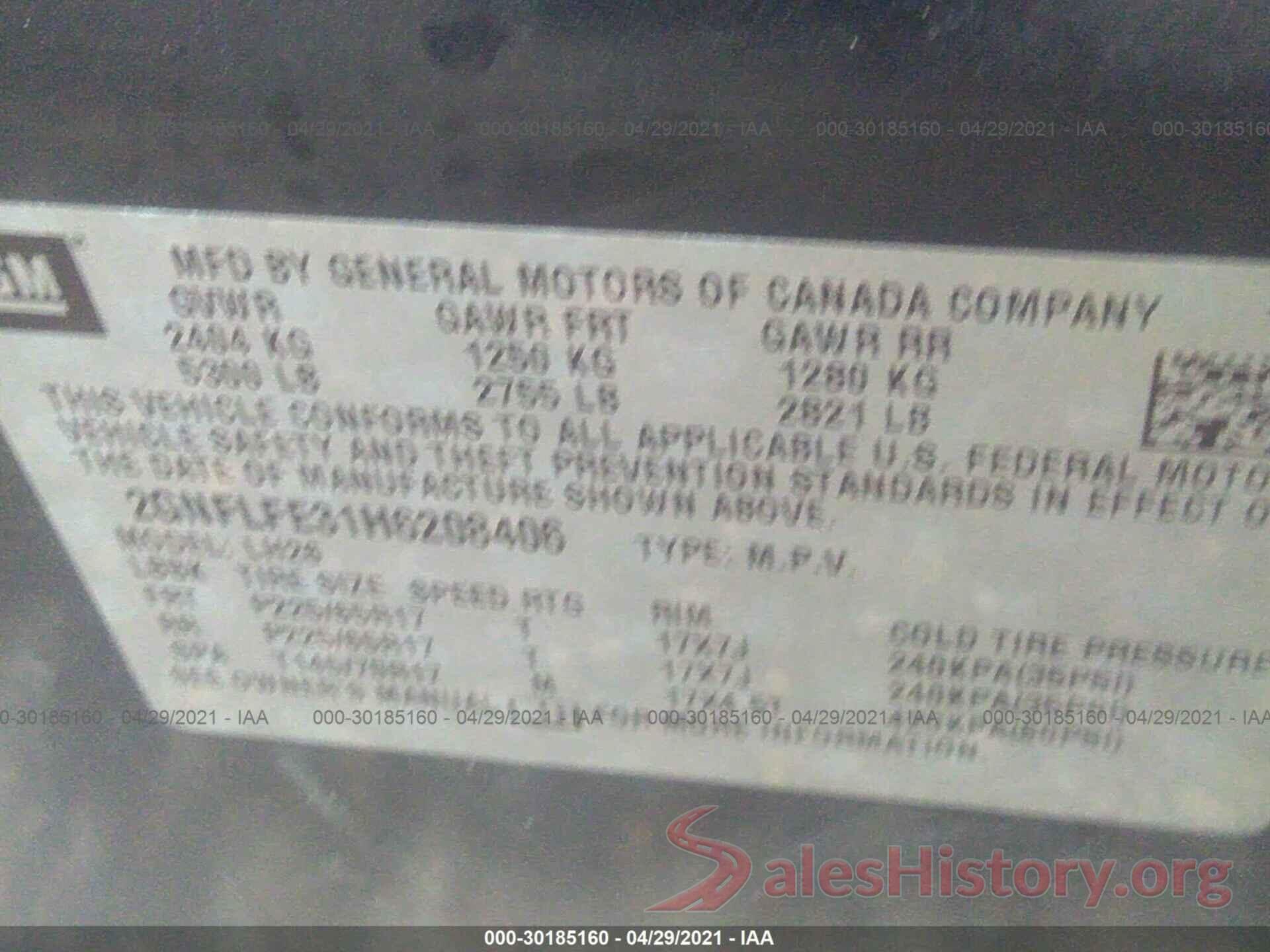 2GNFLFE31H6208406 2017 CHEVROLET EQUINOX