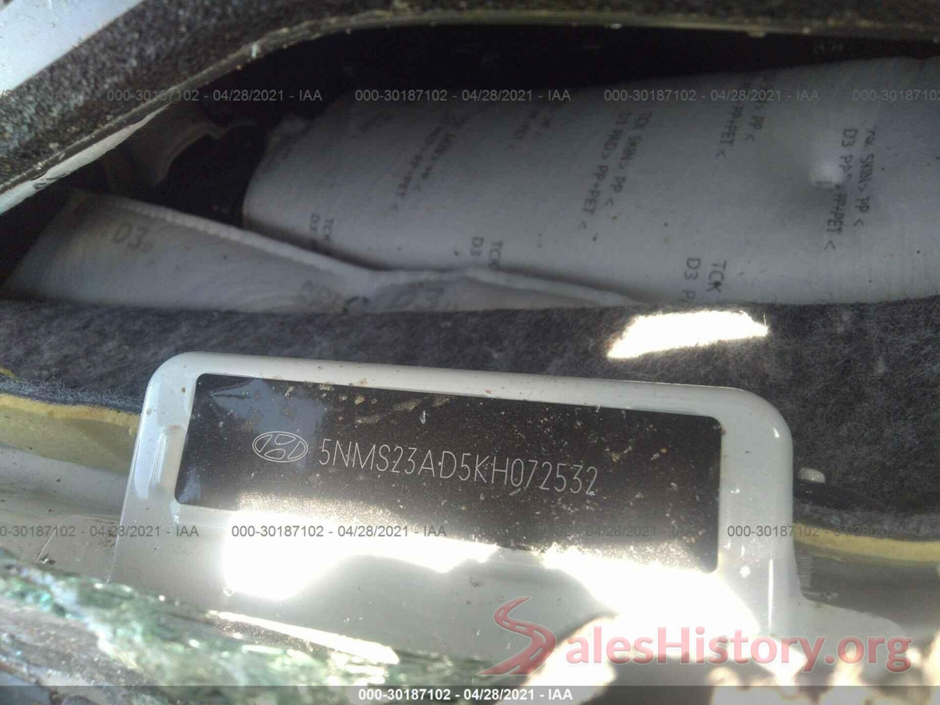 5NMS23AD5KH072532 2019 HYUNDAI SANTA FE