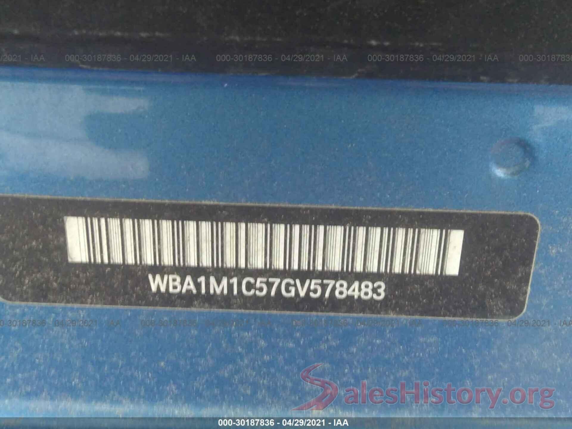 WBA1M1C57GV578483 2016 BMW 2 SERIES