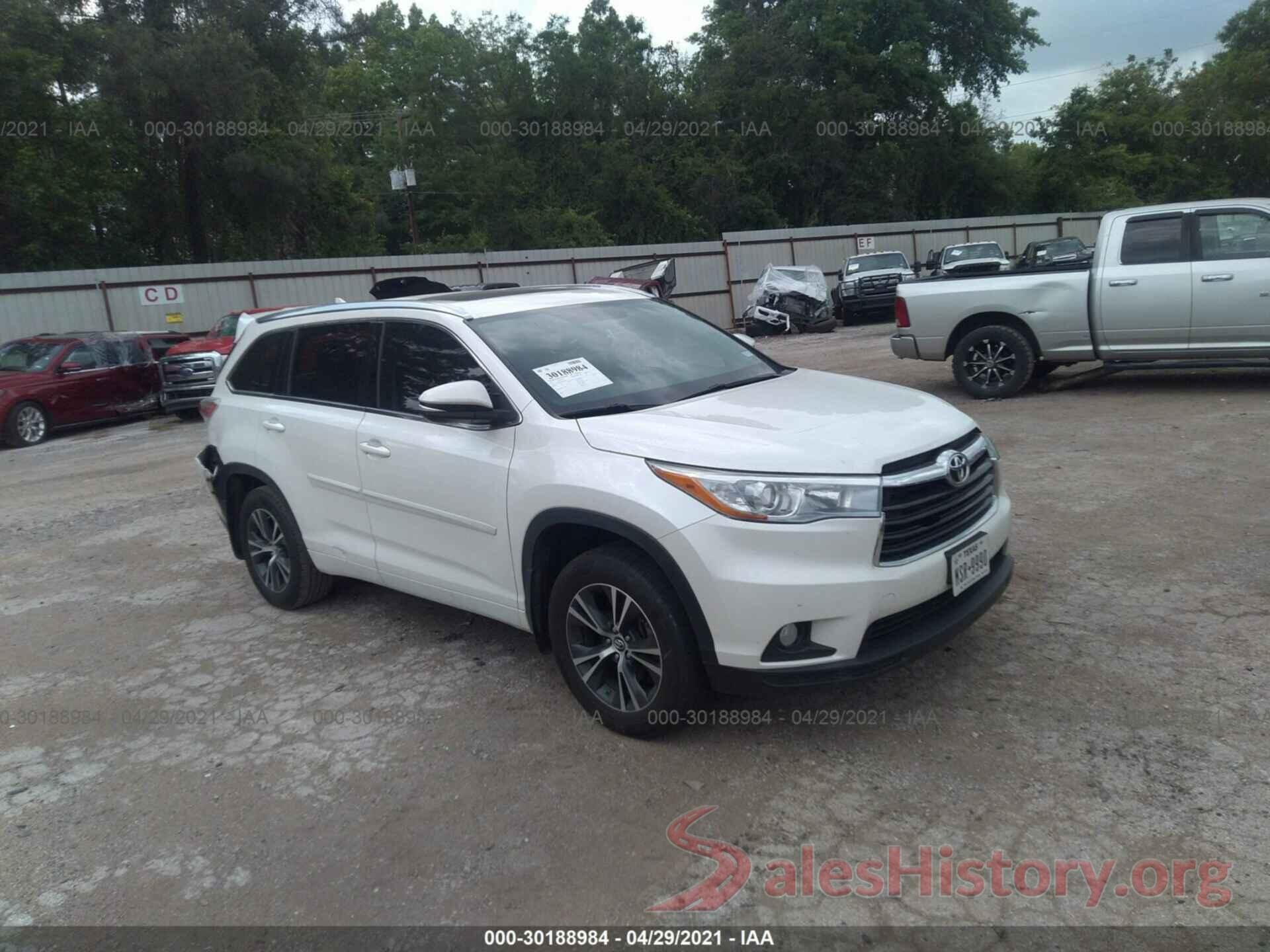 5TDKKRFH2GS161767 2016 TOYOTA HIGHLANDER