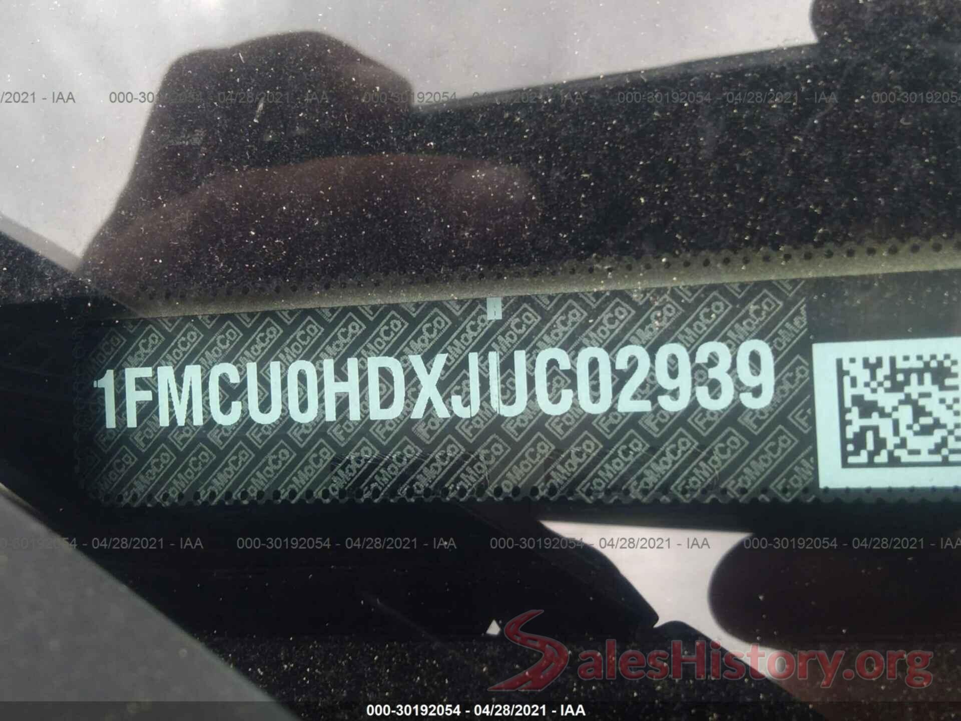 1FMCU0HDXJUC02939 2018 FORD ESCAPE