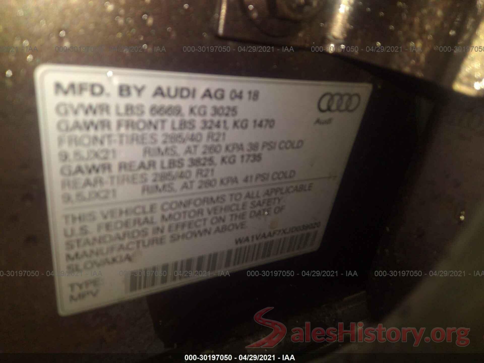 WA1VAAF7XJD039020 2018 AUDI Q7