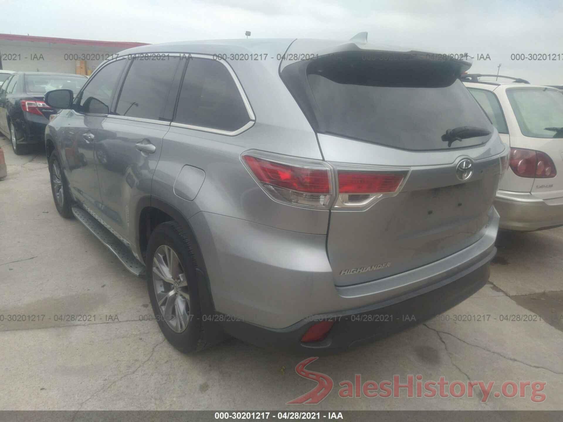 5TDZKRFH3GS168595 2016 TOYOTA HIGHLANDER