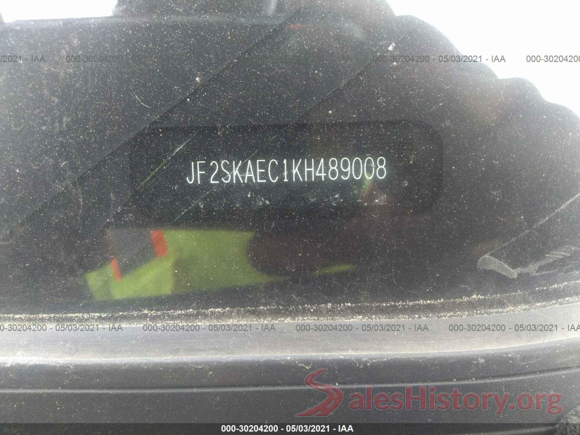 JF2SKAEC1KH489008 2019 SUBARU FORESTER