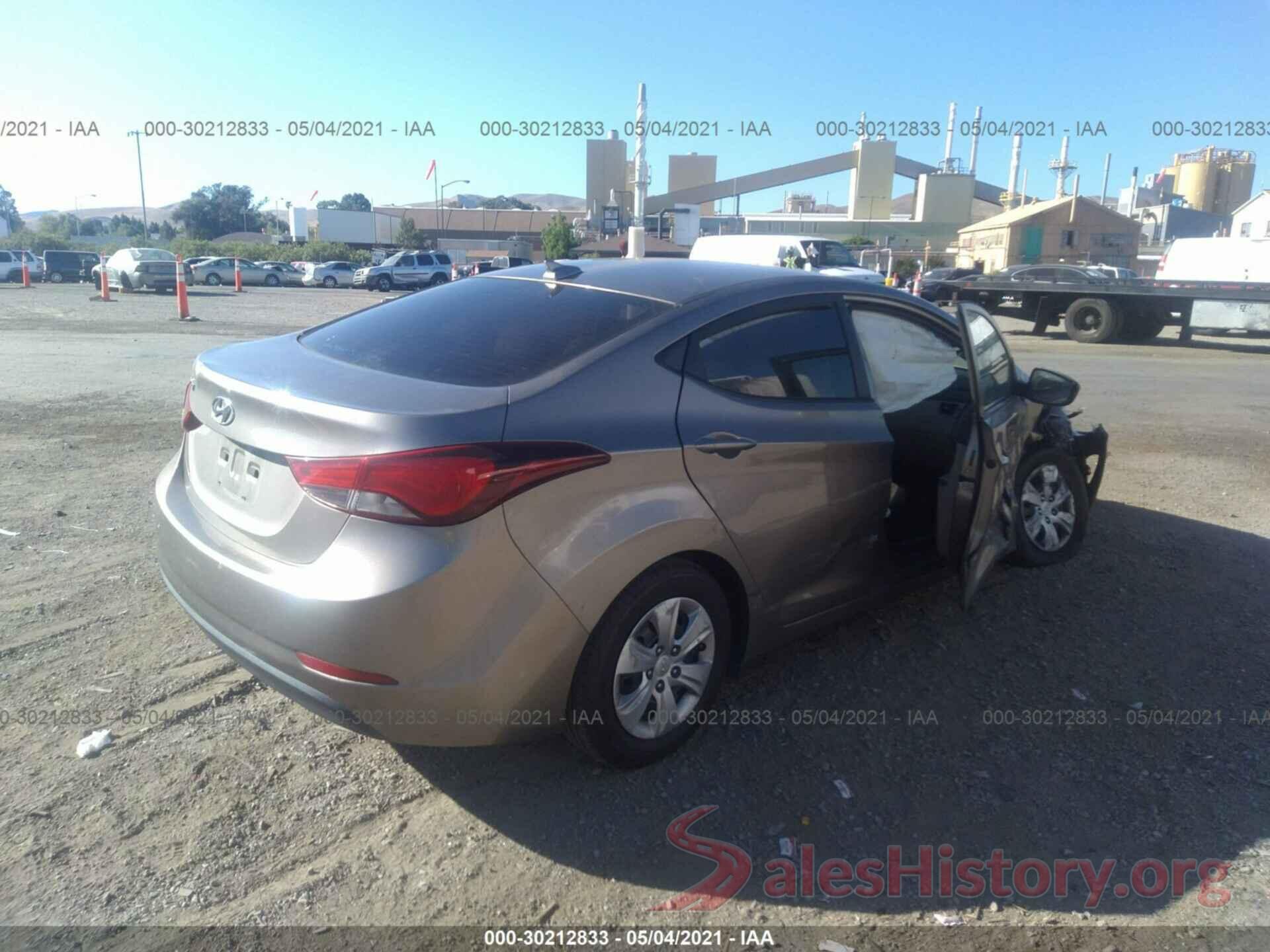 5NPDH4AE9GH700074 2016 HYUNDAI ELANTRA