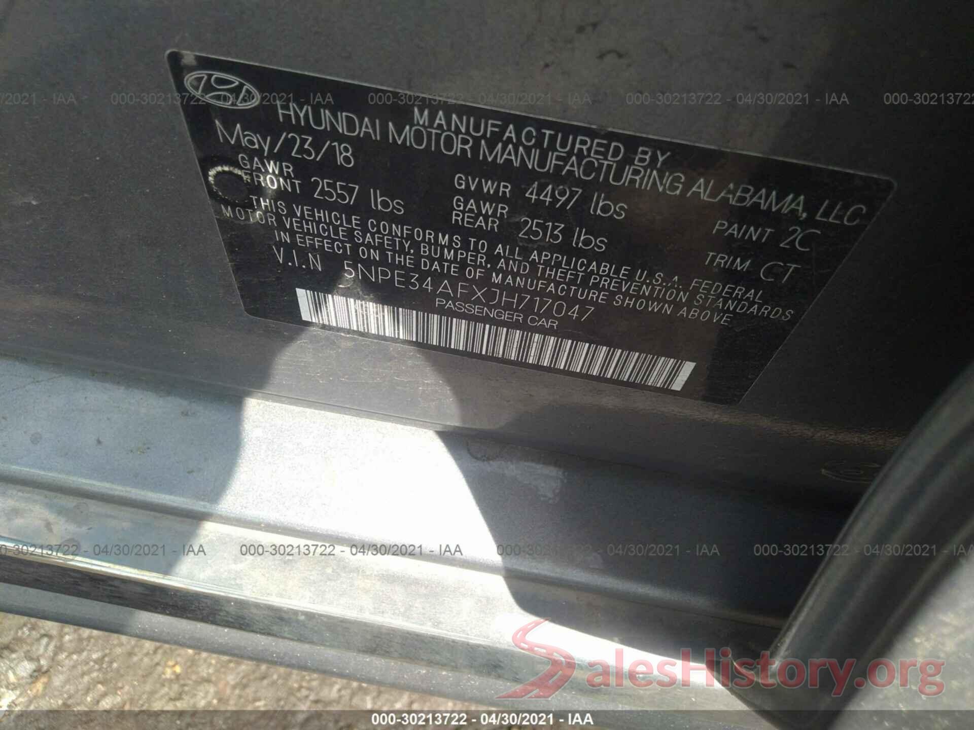 5NPE34AFXJH717047 2018 HYUNDAI SONATA