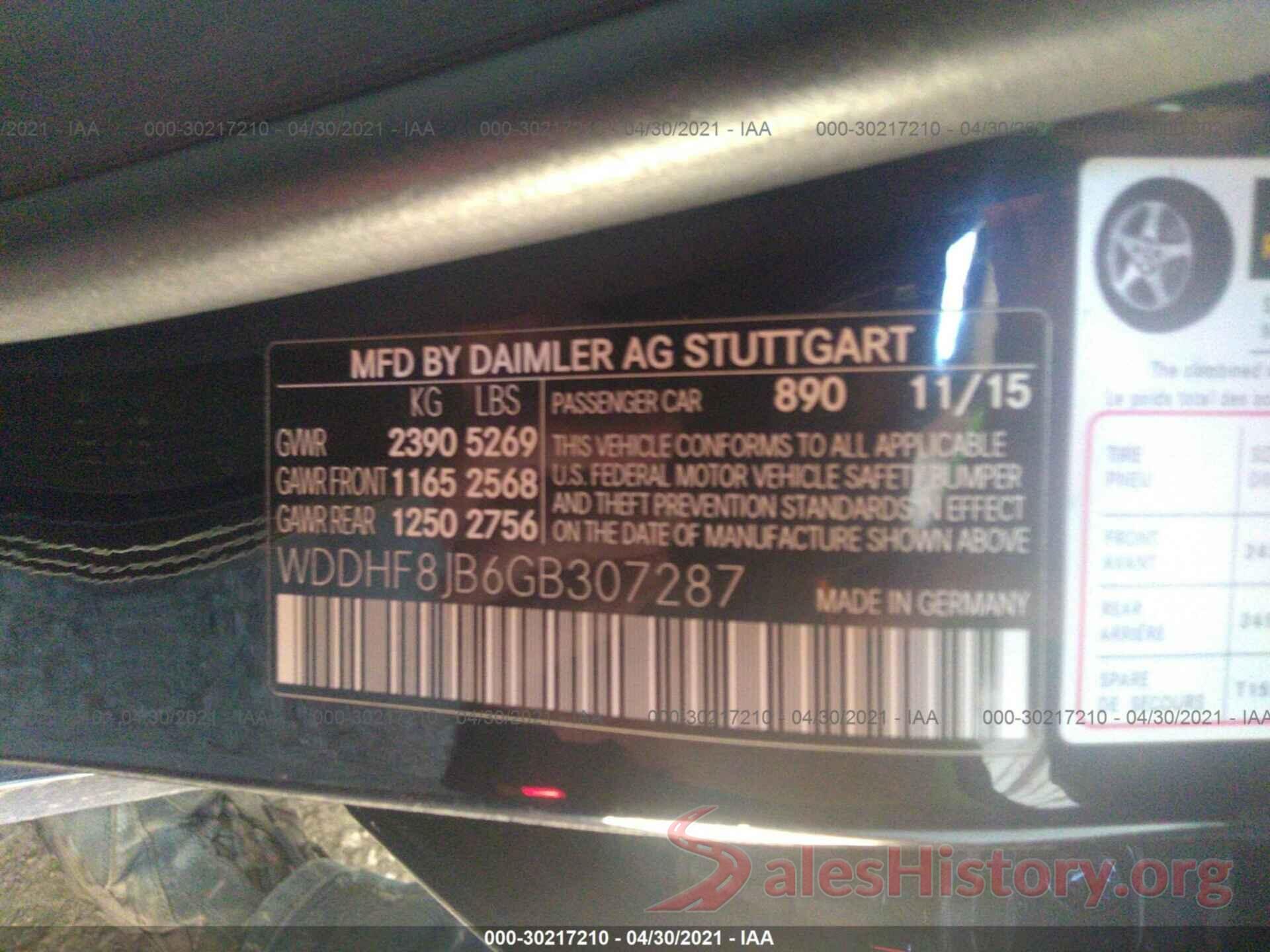 WDDHF8JB6GB307287 2016 MERCEDES-BENZ E-CLASS