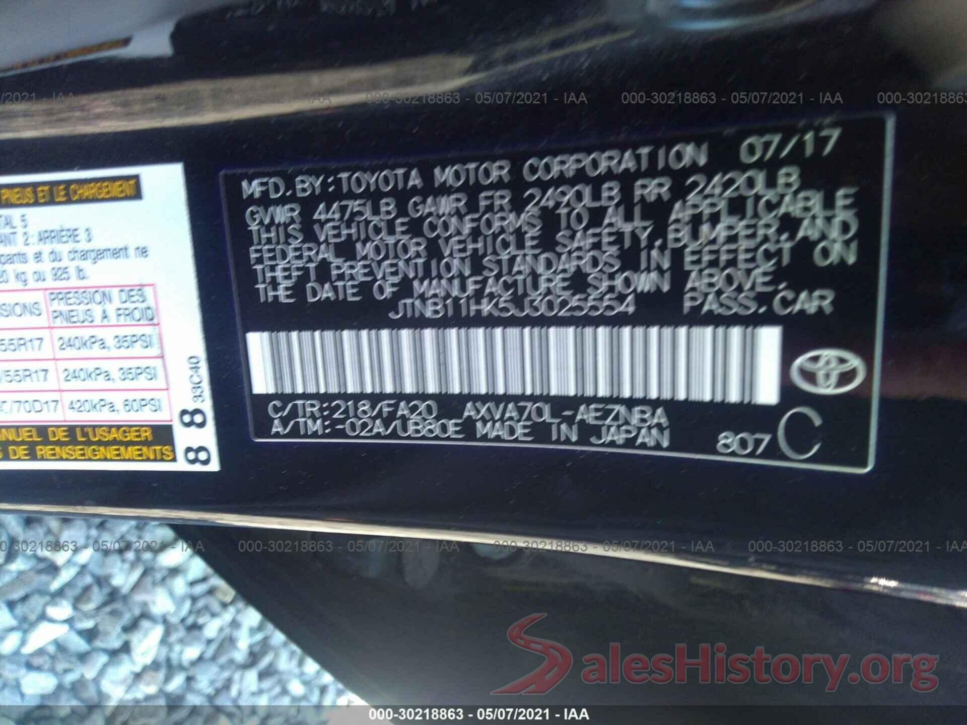 JTNB11HK5J3025554 2018 TOYOTA CAMRY