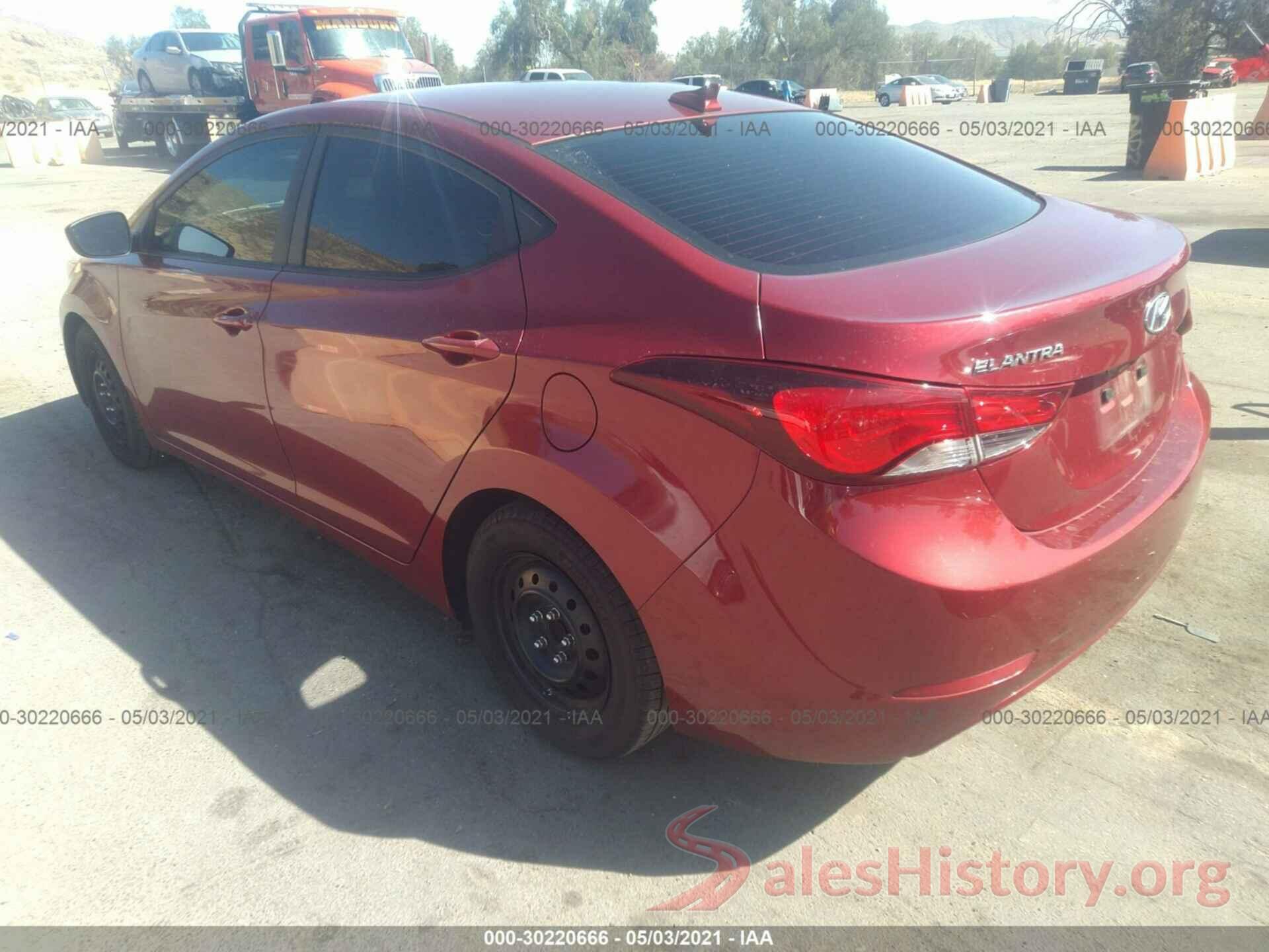 5NPDH4AEXGH755956 2016 HYUNDAI ELANTRA