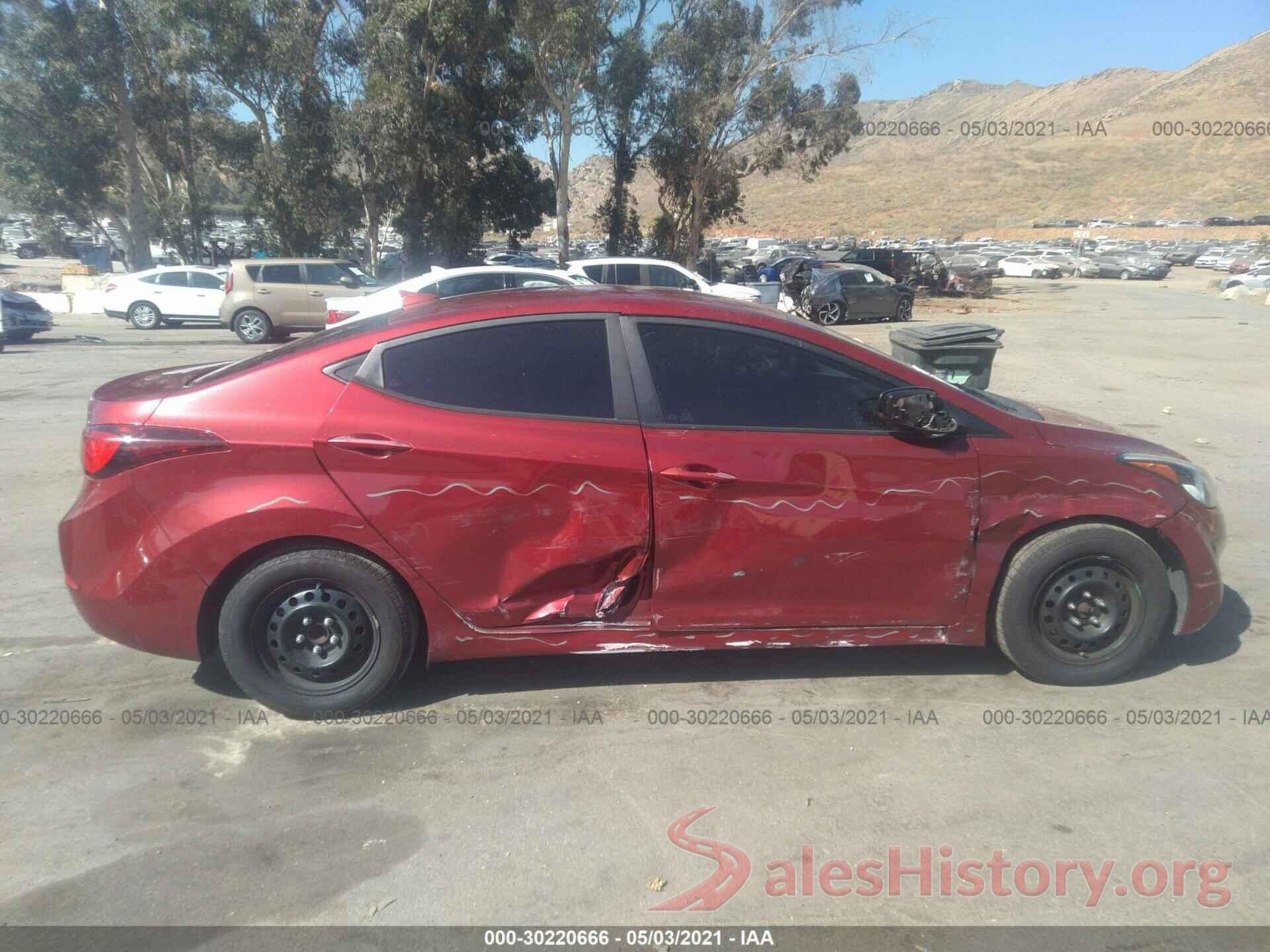 5NPDH4AEXGH755956 2016 HYUNDAI ELANTRA