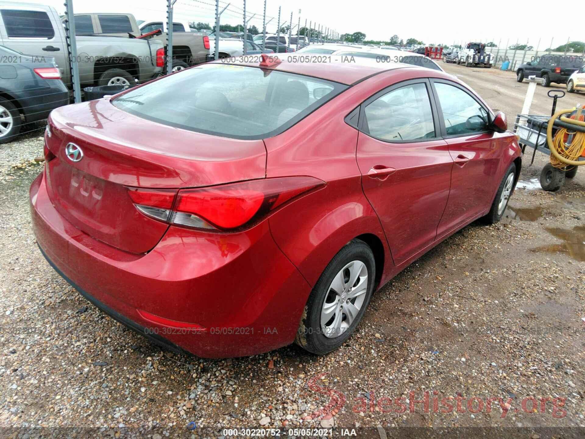 5NPDH4AEXGH710967 2016 HYUNDAI ELANTRA