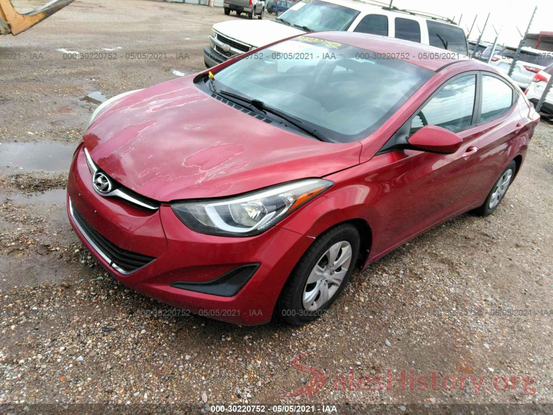 5NPDH4AEXGH710967 2016 HYUNDAI ELANTRA