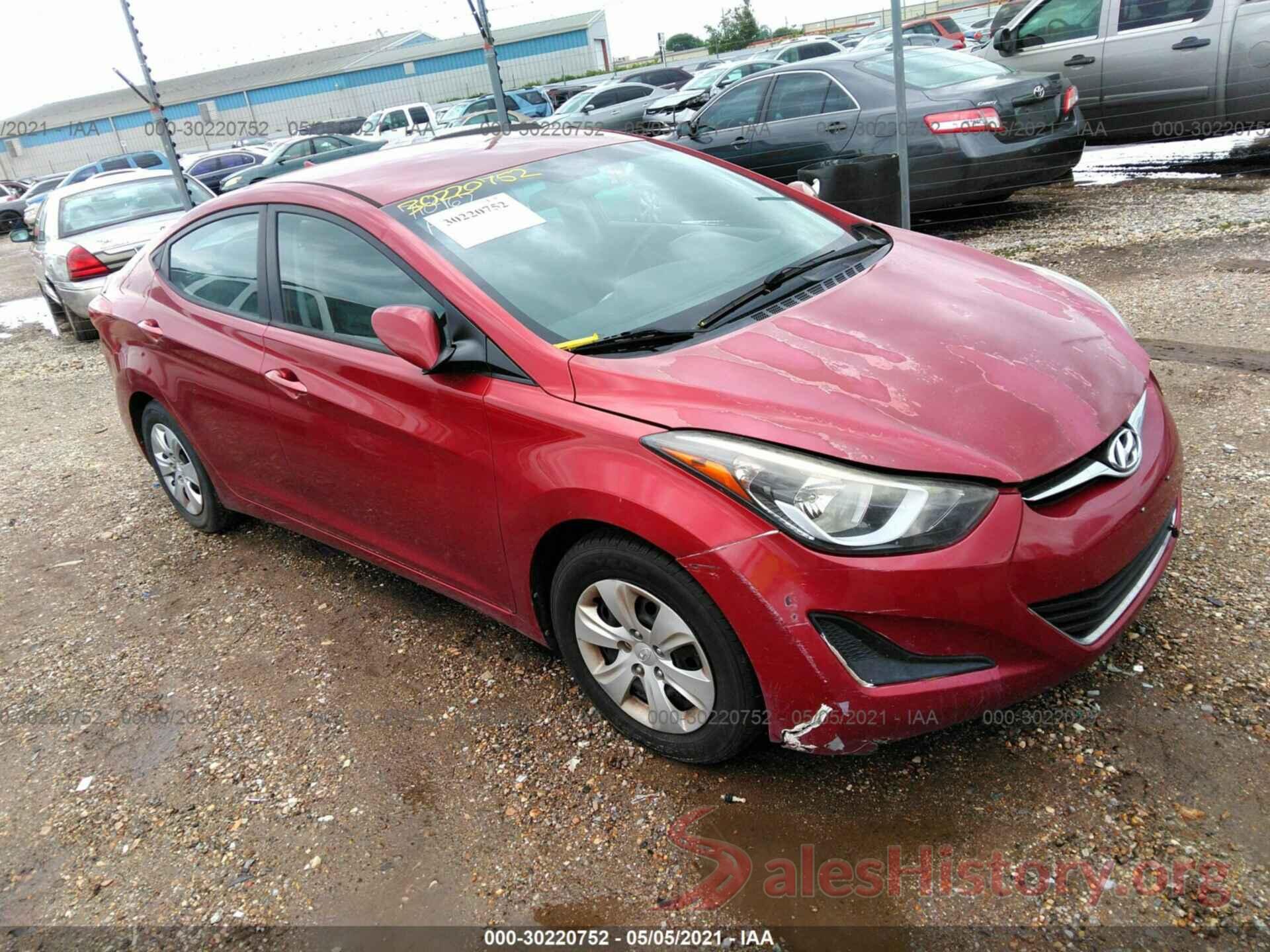 5NPDH4AEXGH710967 2016 HYUNDAI ELANTRA