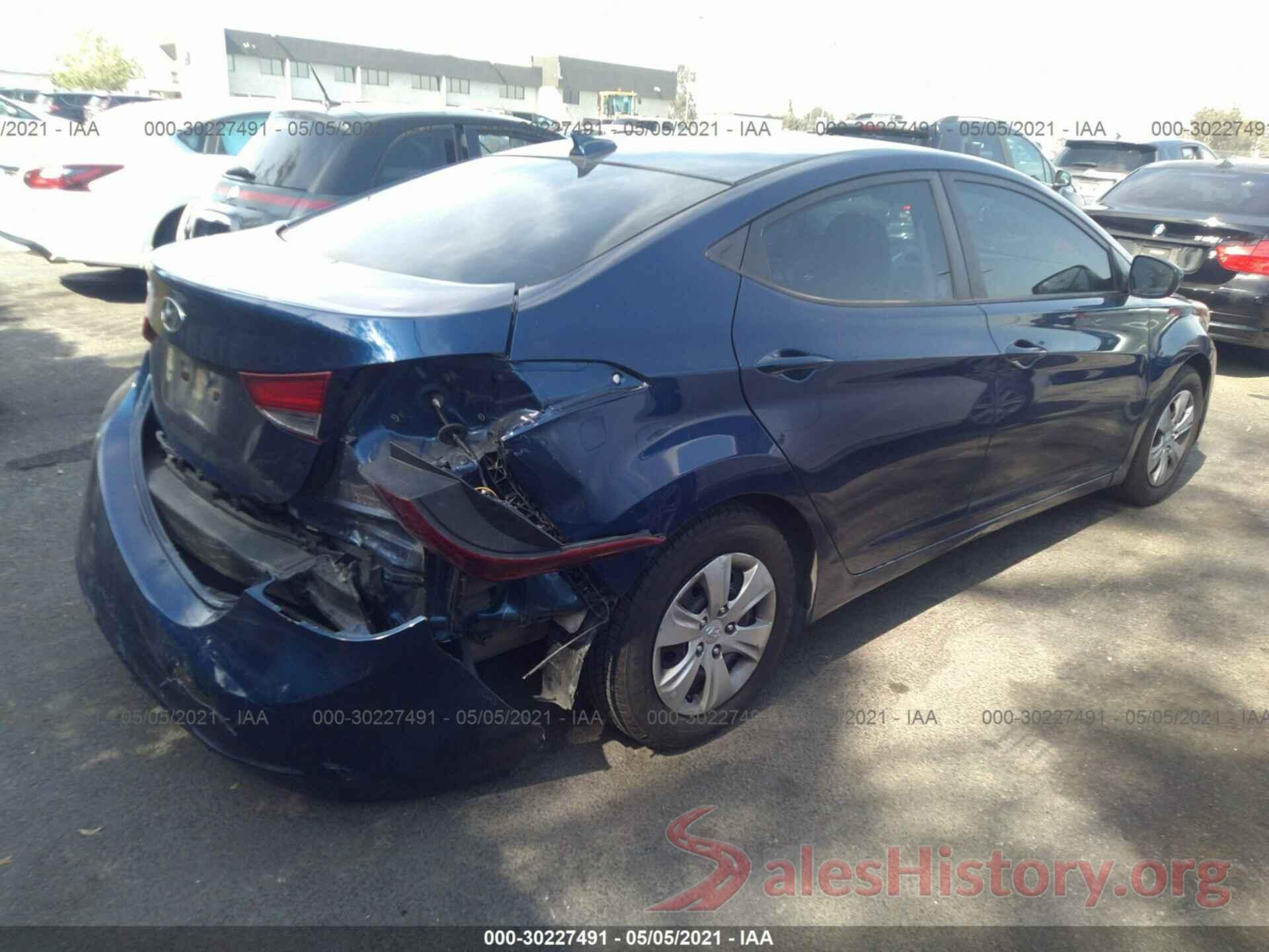 5NPDH4AEXGH757030 2016 HYUNDAI ELANTRA