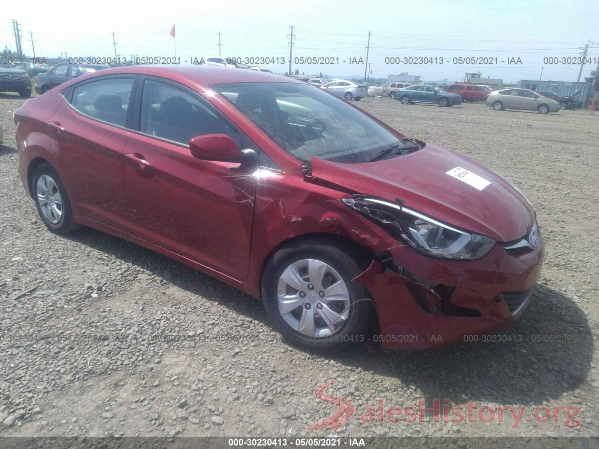 KMHDH4AE9GU649208 2016 HYUNDAI ELANTRA