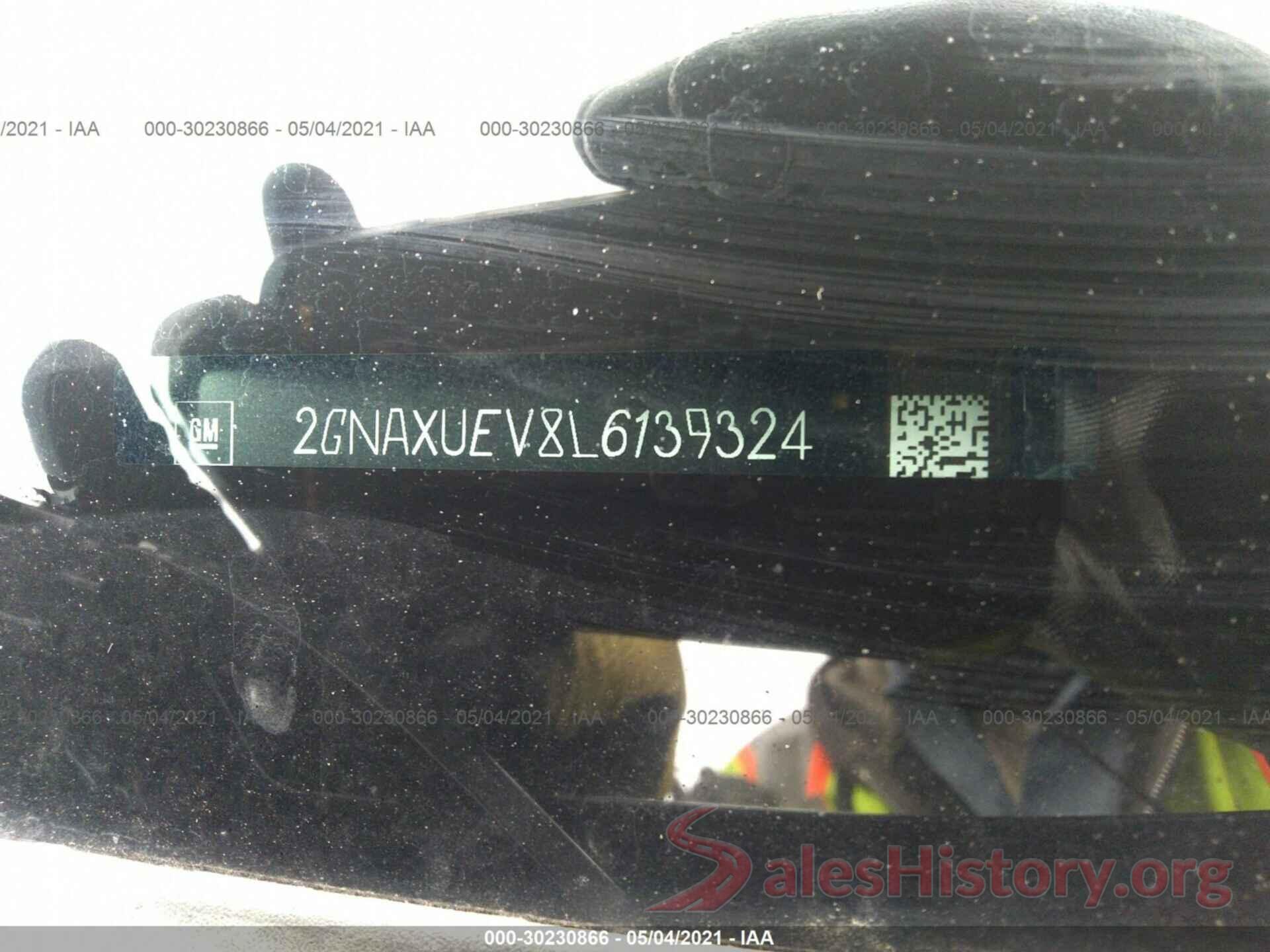 2GNAXUEV8L6139324 2020 CHEVROLET EQUINOX