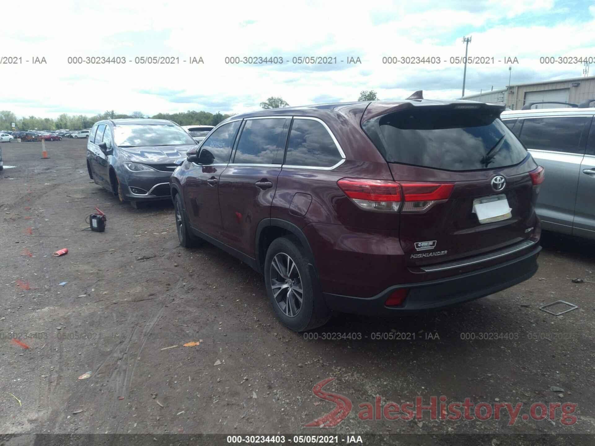 5TDBZRFH5KS708423 2019 TOYOTA HIGHLANDER