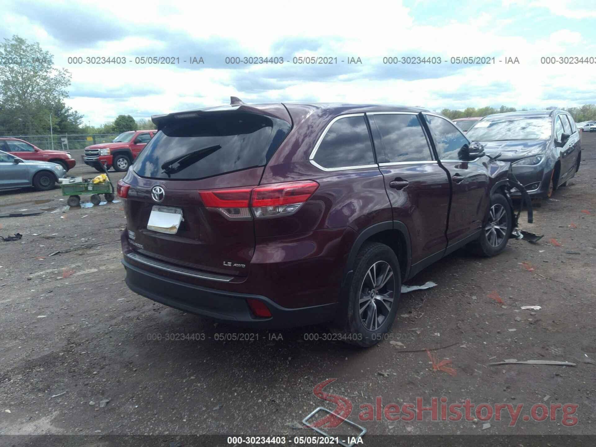 5TDBZRFH5KS708423 2019 TOYOTA HIGHLANDER