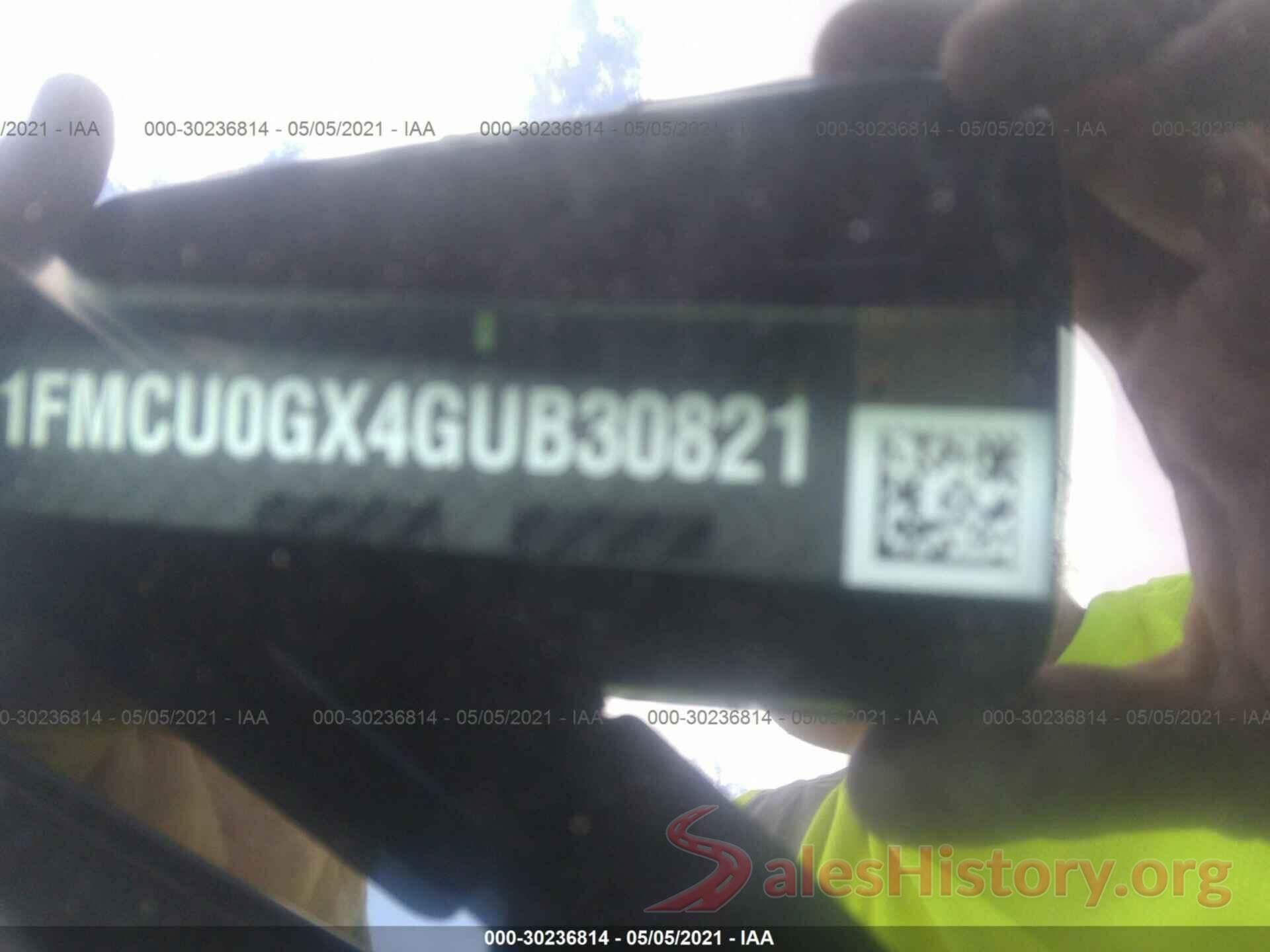 1FMCU0GX4GUB30821 2016 FORD ESCAPE