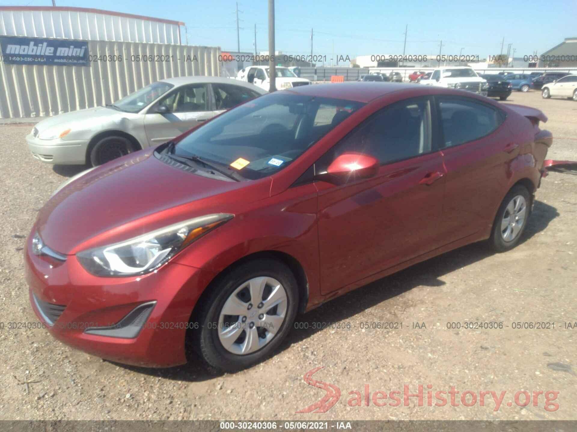 5NPDH4AE3GH753708 2016 HYUNDAI ELANTRA