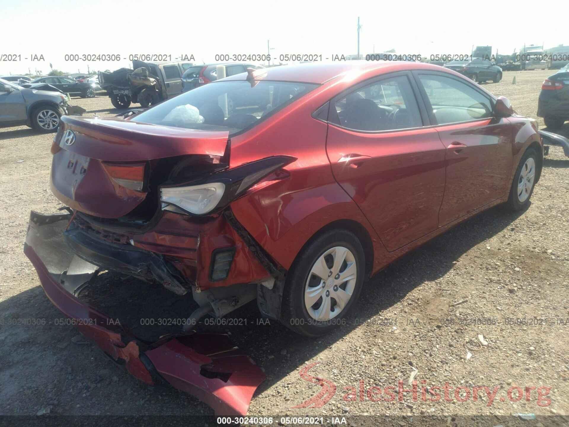 5NPDH4AE3GH753708 2016 HYUNDAI ELANTRA