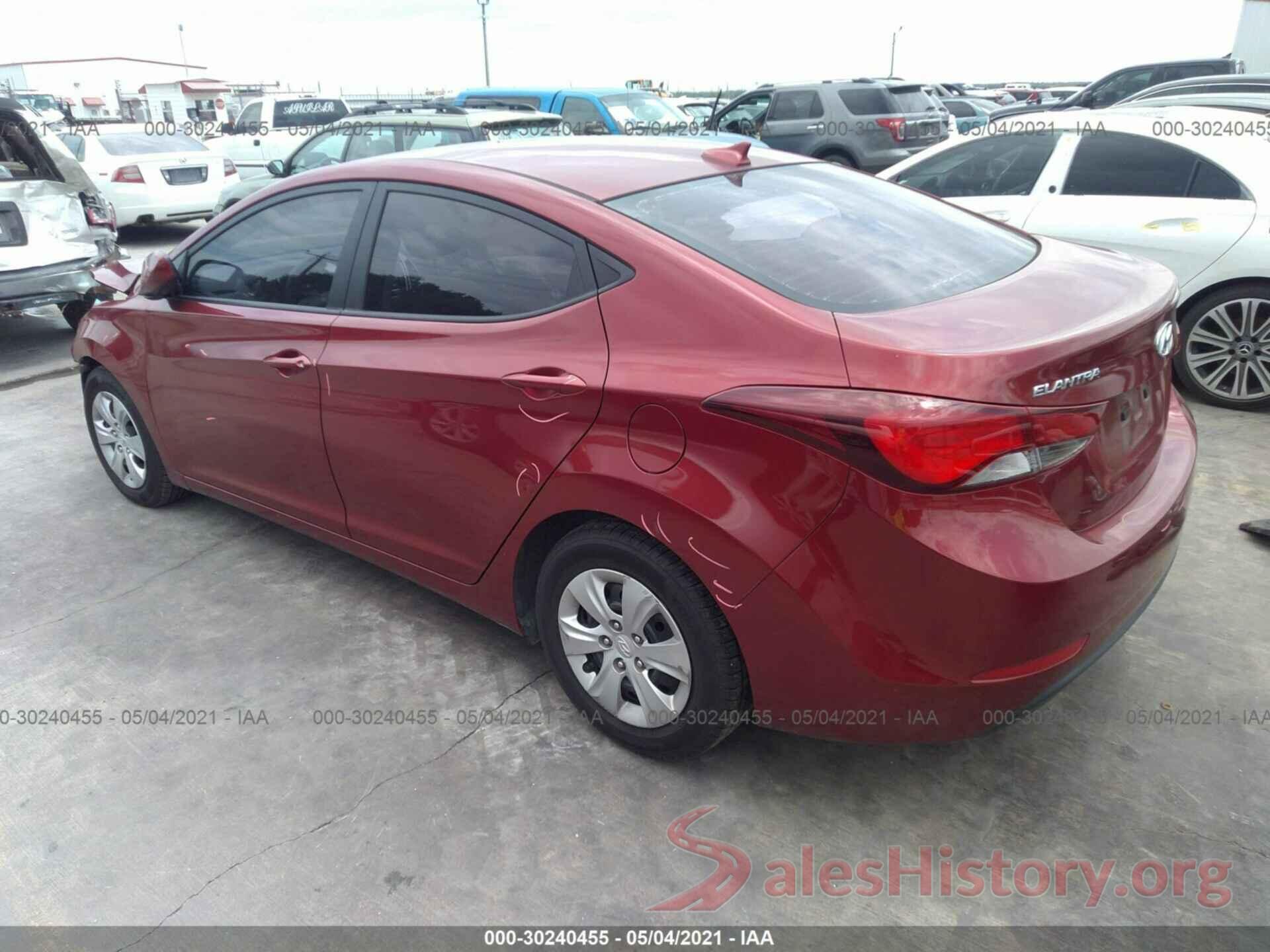 5NPDH4AE8GH711955 2016 HYUNDAI ELANTRA