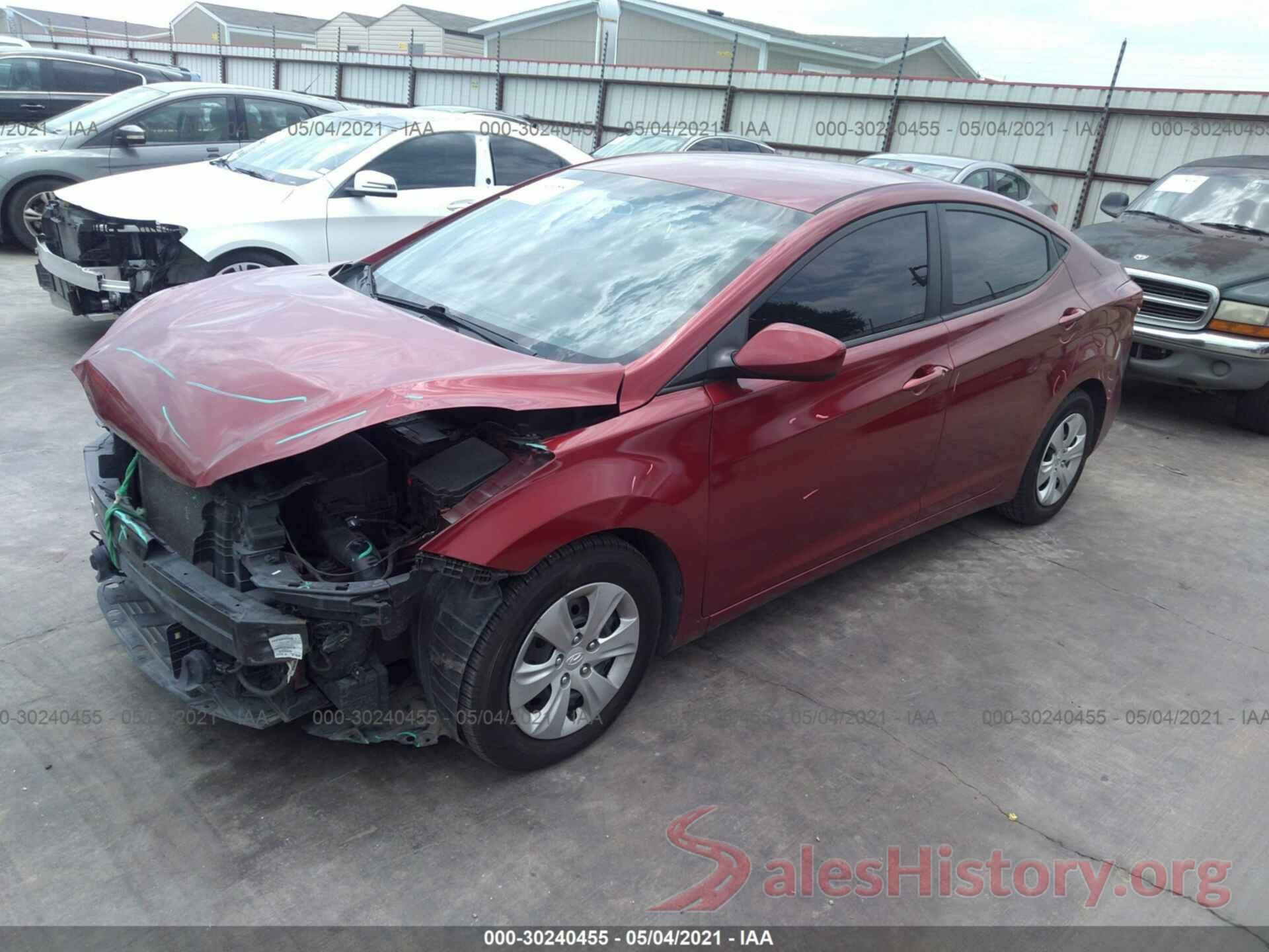 5NPDH4AE8GH711955 2016 HYUNDAI ELANTRA