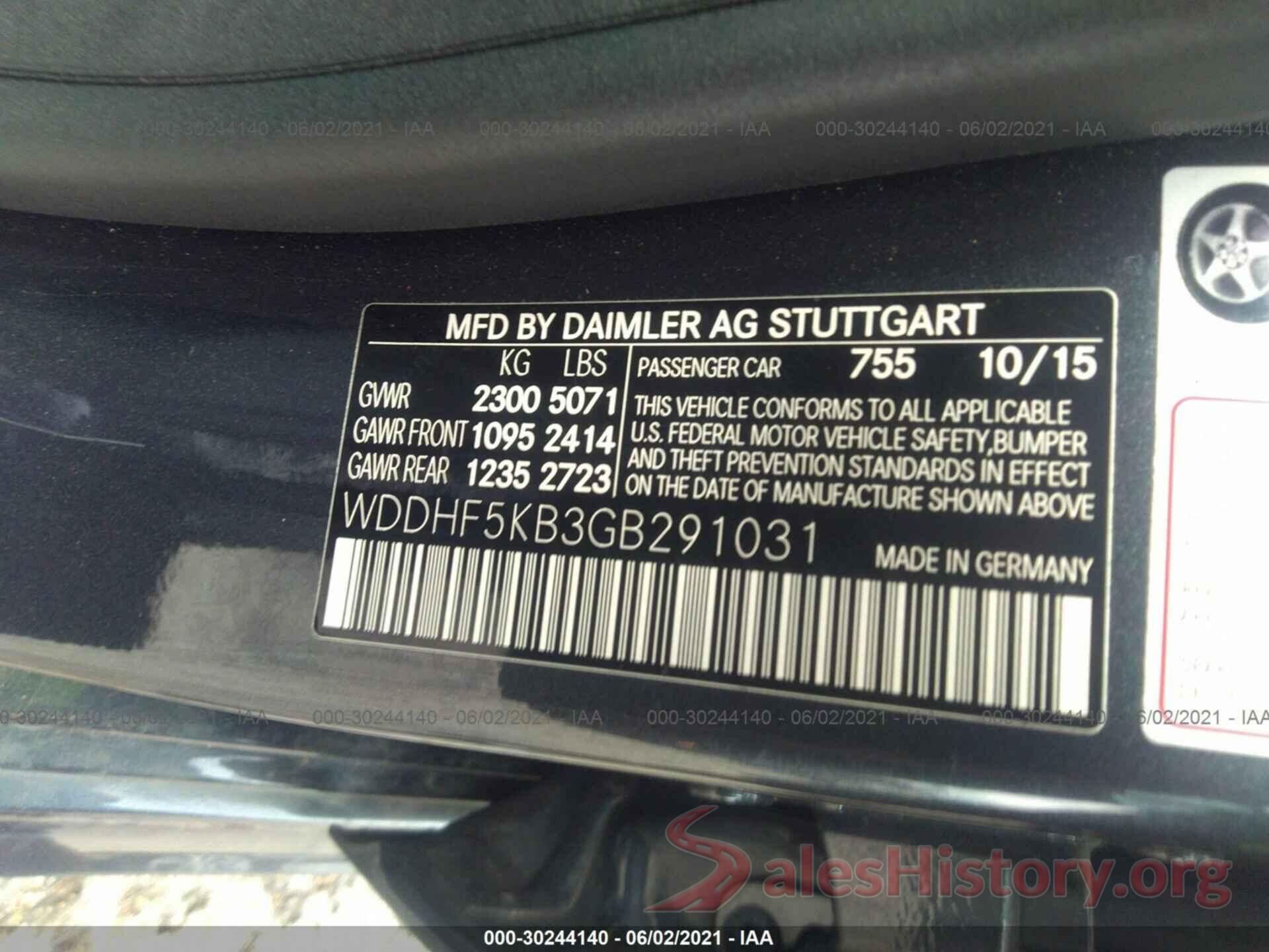 WDDHF5KB3GB291031 2016 MERCEDES-BENZ E-CLASS