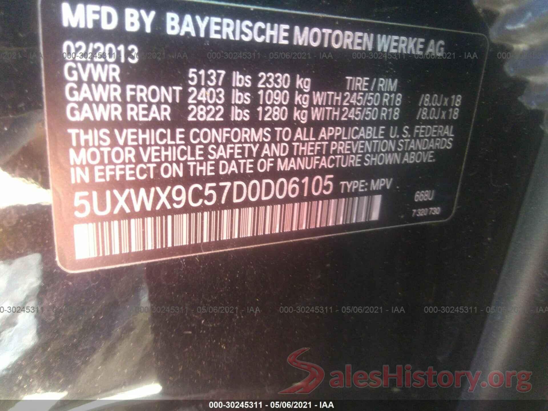 1FADP3F20GL264728 2013 BMW X3