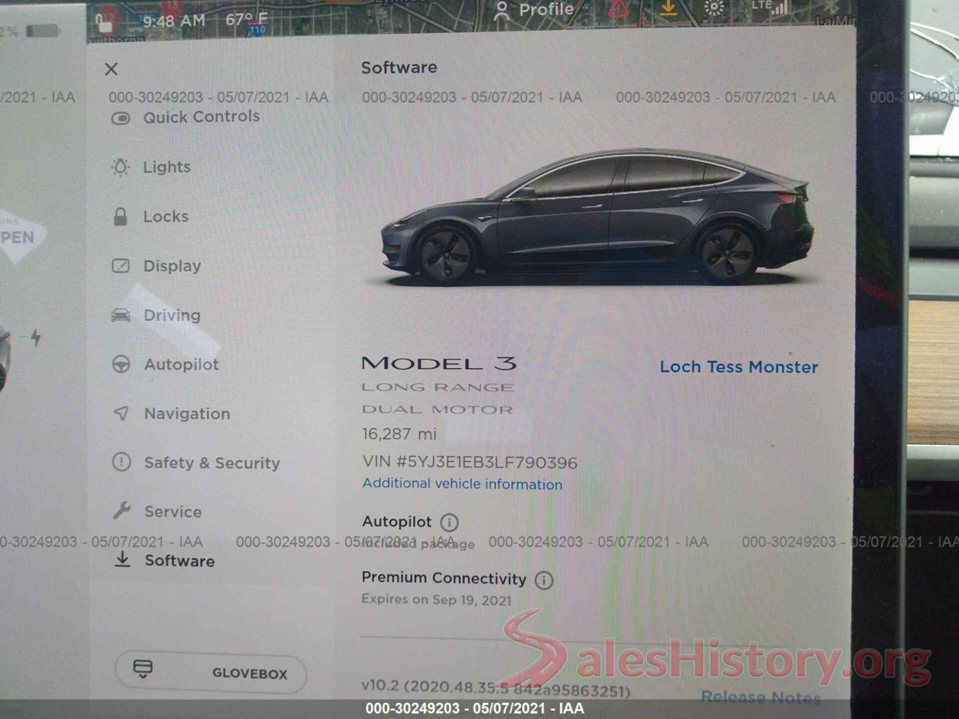 5YJ3E1EB3LF790396 2020 TESLA MODEL 3