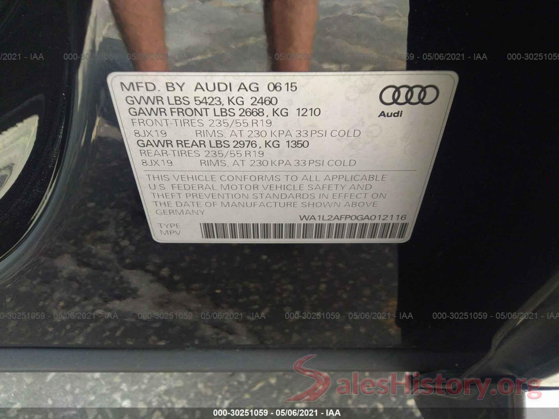 WA1L2AFP0GA012116 2016 AUDI Q5