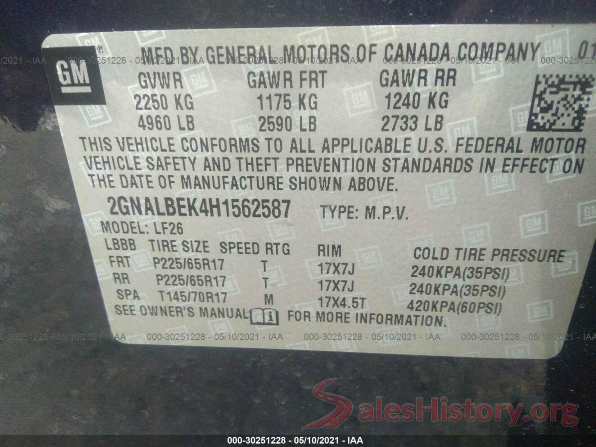 2GNALBEK4H1562587 2017 CHEVROLET EQUINOX