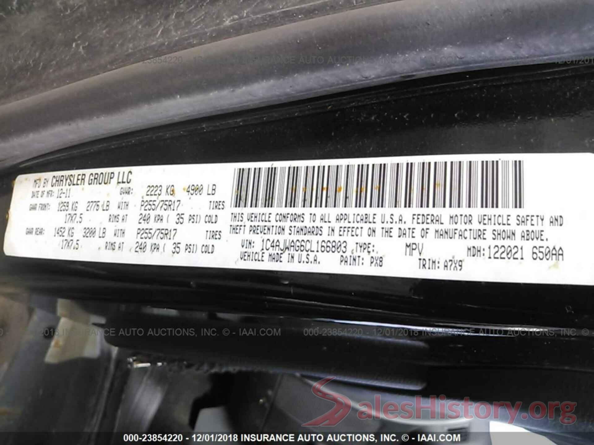 3VV2B7AX6KM044139 2012 JEEP WRANGLER