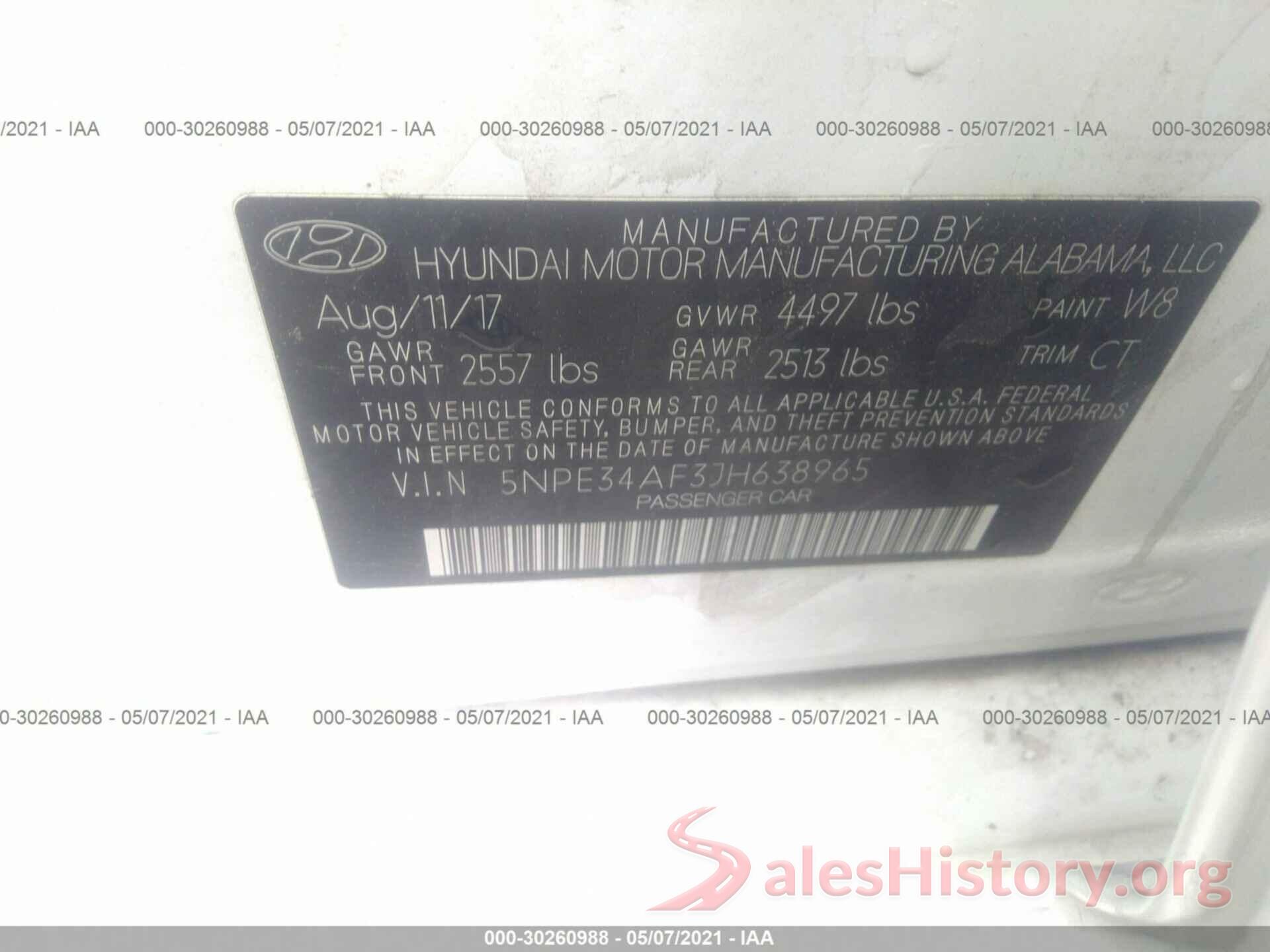 5NPE34AF3JH638965 2018 HYUNDAI SONATA