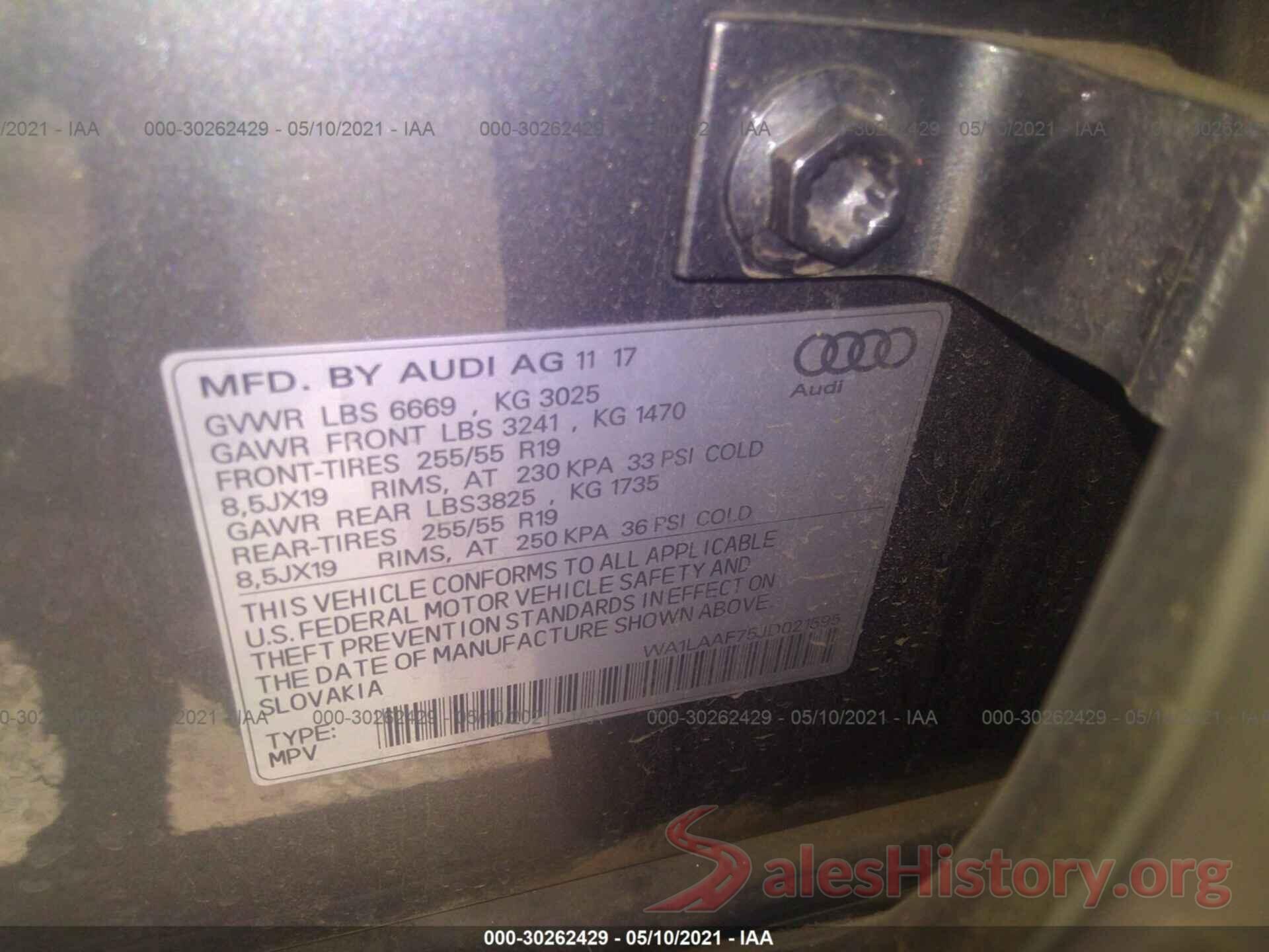 WA1LAAF75JD021595 2018 AUDI Q7