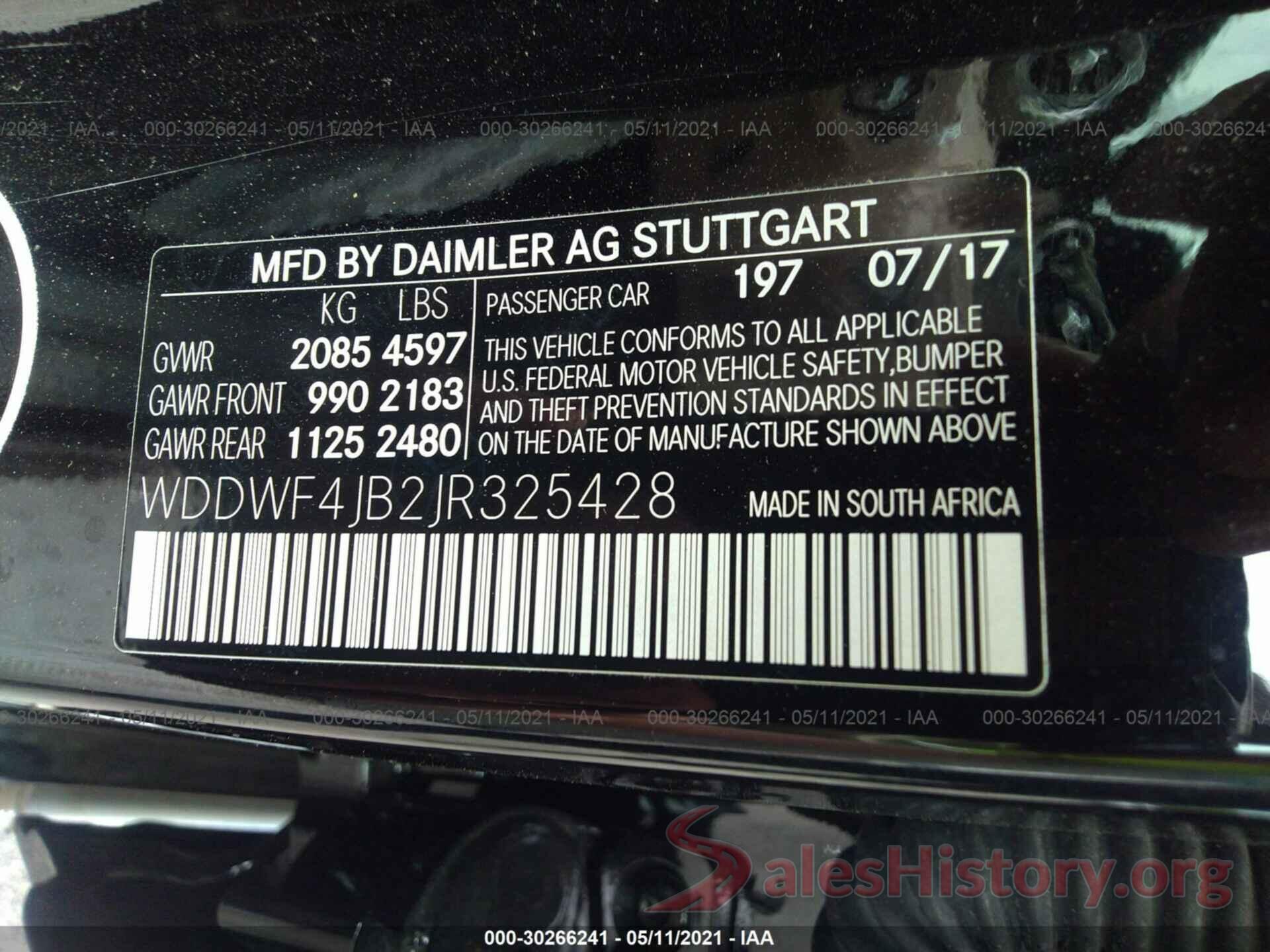 WDDWF4JB2JR325428 2018 MERCEDES-BENZ C-CLASS