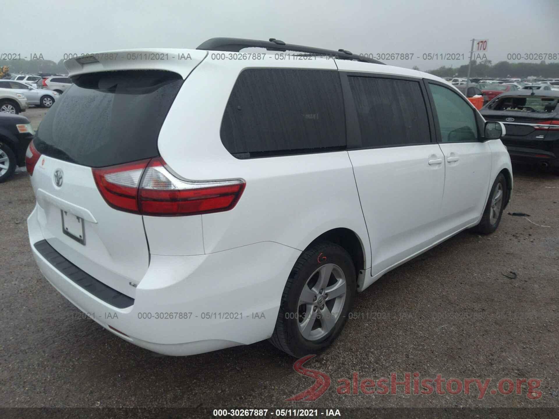 5TDKZ3DC2HS845655 2017 TOYOTA SIENNA