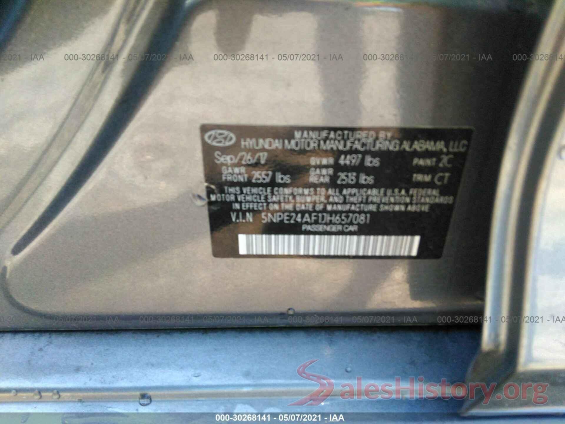 5NPE24AF1JH657081 2018 HYUNDAI SONATA