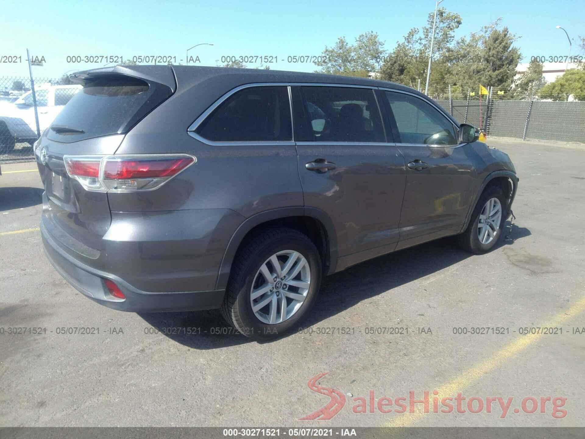 5TDZKRFH6GS147854 2016 TOYOTA HIGHLANDER