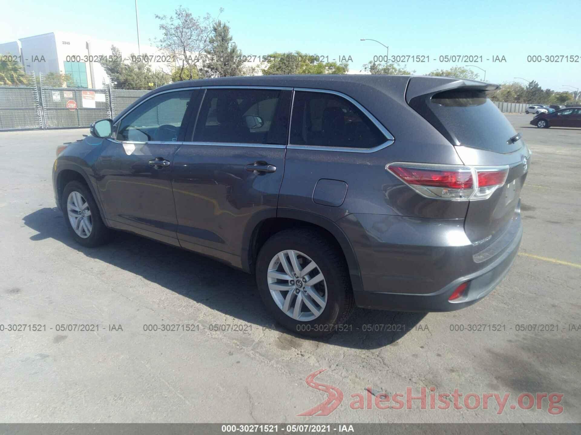 5TDZKRFH6GS147854 2016 TOYOTA HIGHLANDER